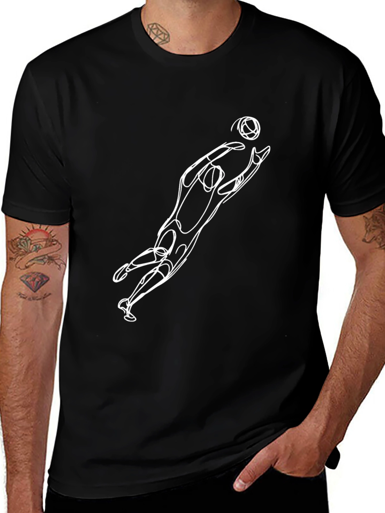 Abstract Goalie Black T-Shirt