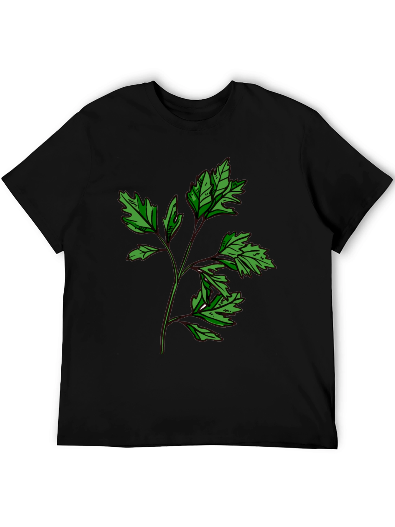 Botanical Print Black T-Shirt - Nature Inspired Style