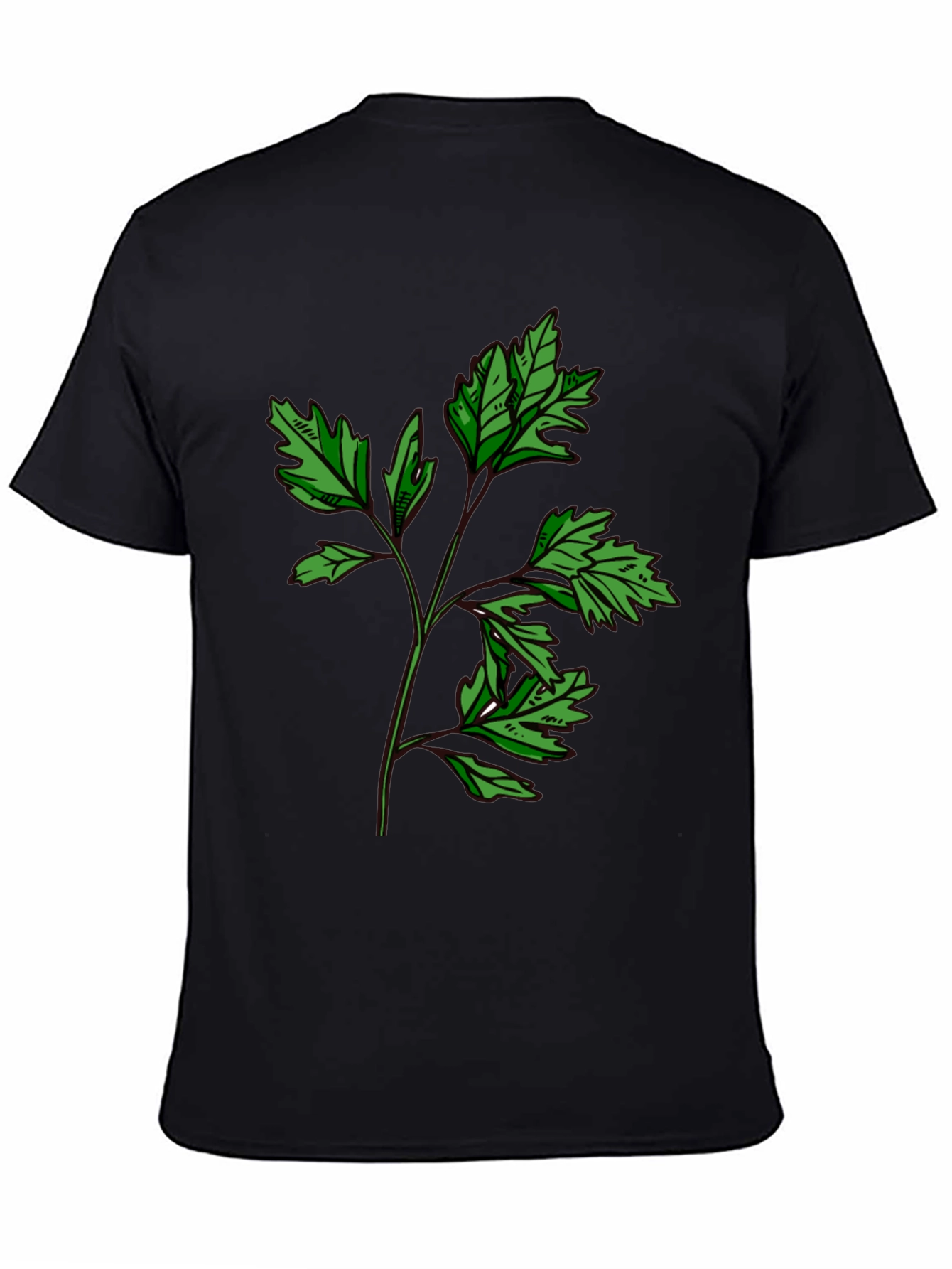 Botanical Print Black T-Shirt - Nature Inspired Style