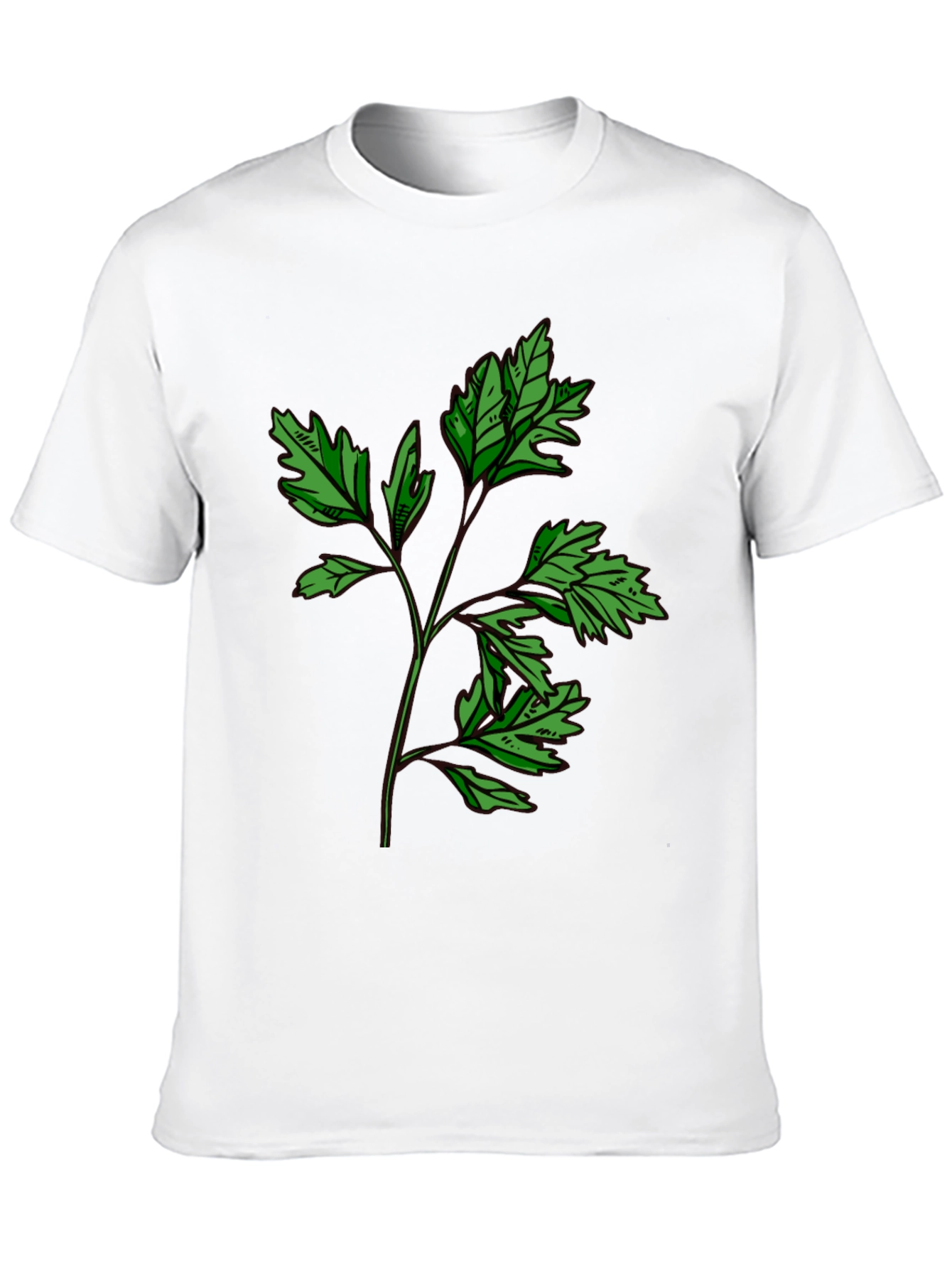 Botanical Print Black T-Shirt - Nature Inspired Style