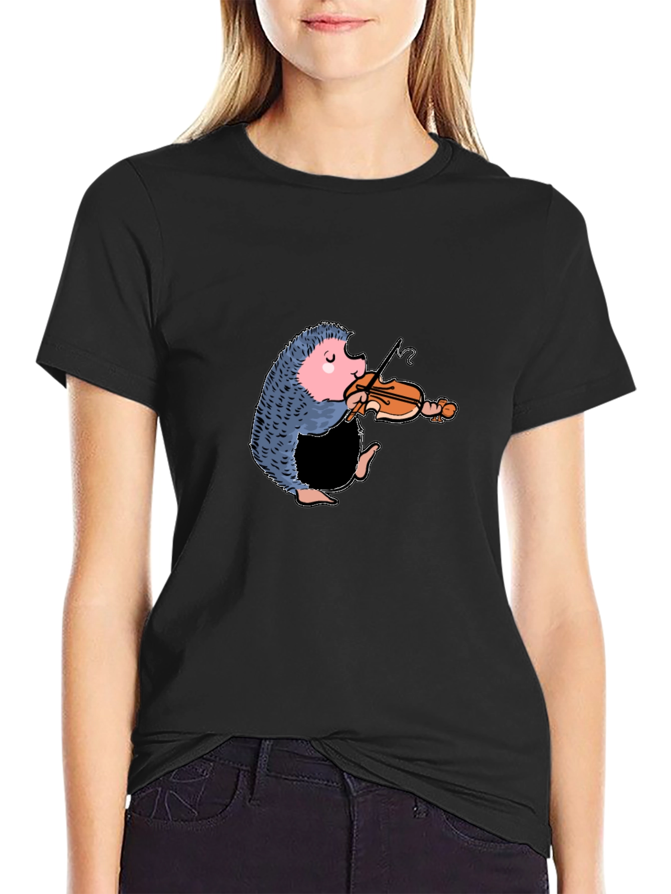 Funny Hedgehog Playing Violin T-Shirt