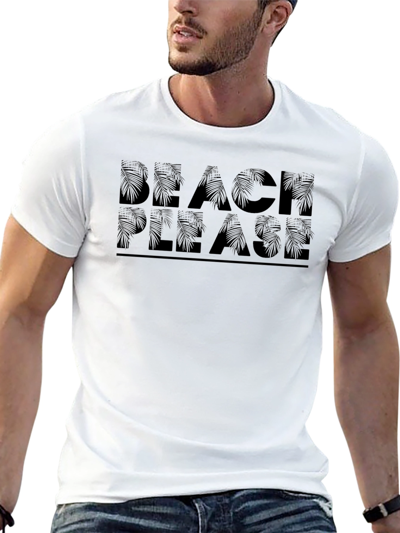 Beach Please Graphic Tee - Black T-Shirt