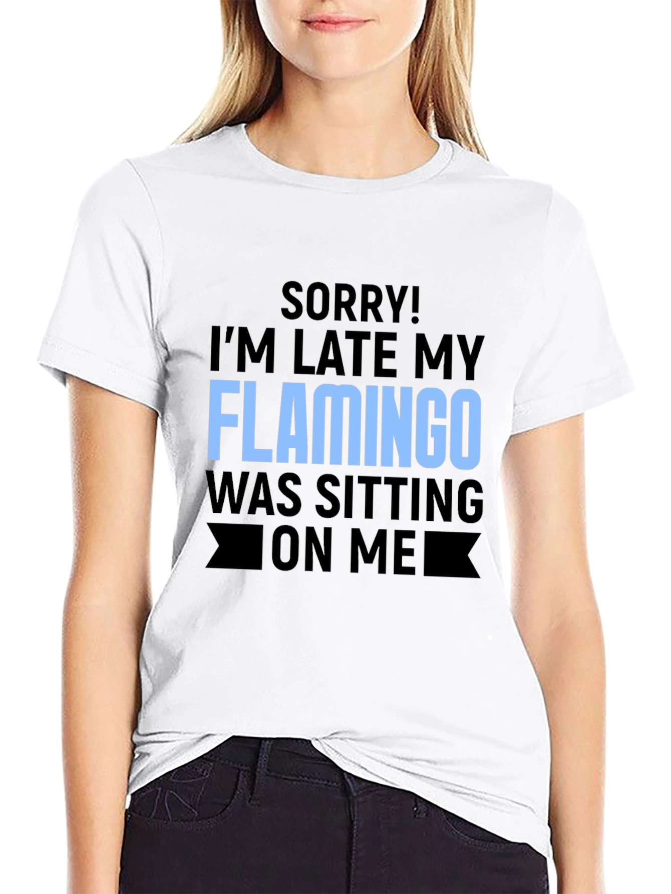 Funny Flamingo Graphic T-Shirt for Latecomers