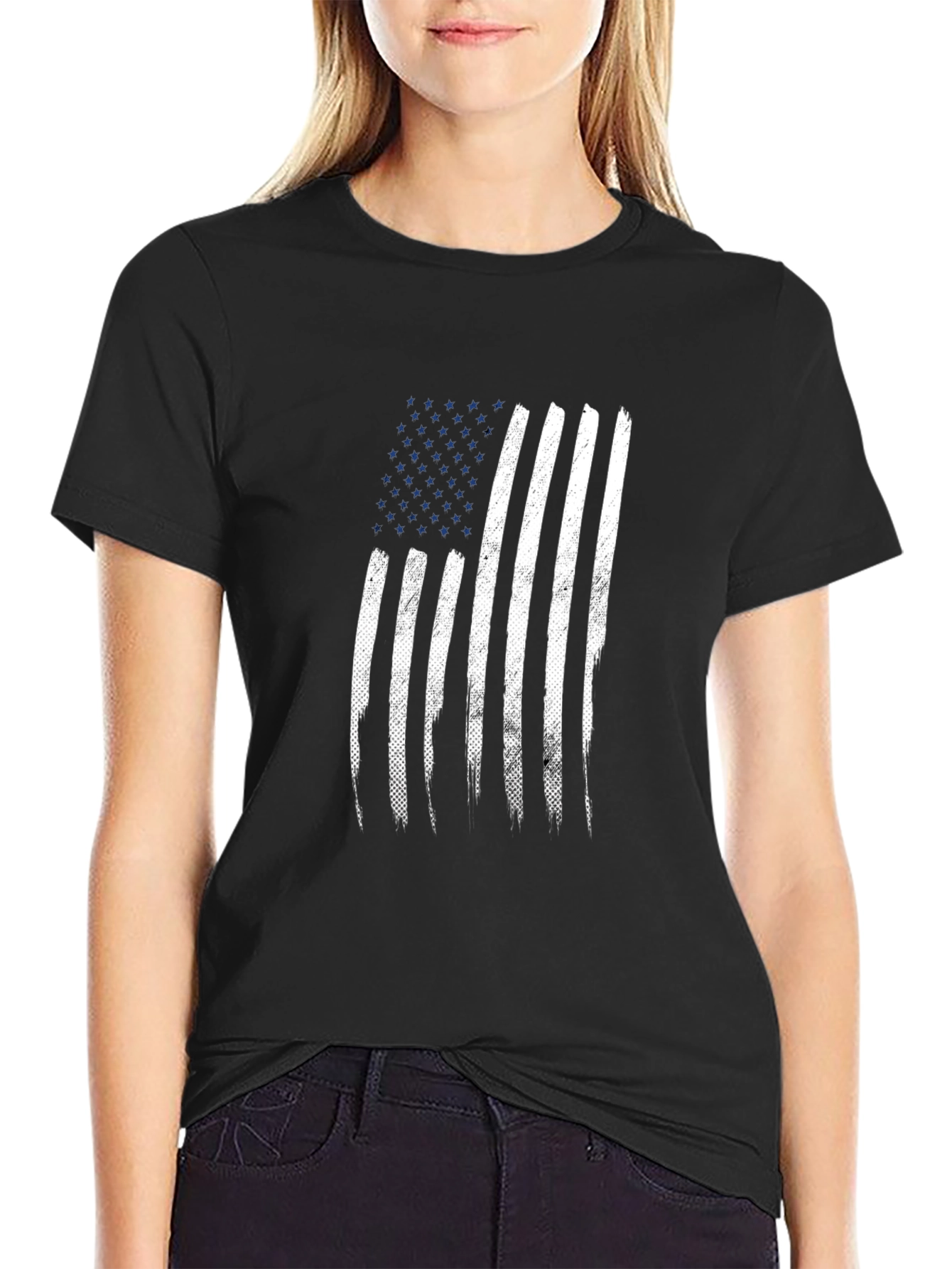 Distressed American Flag Graphic T-Shirt