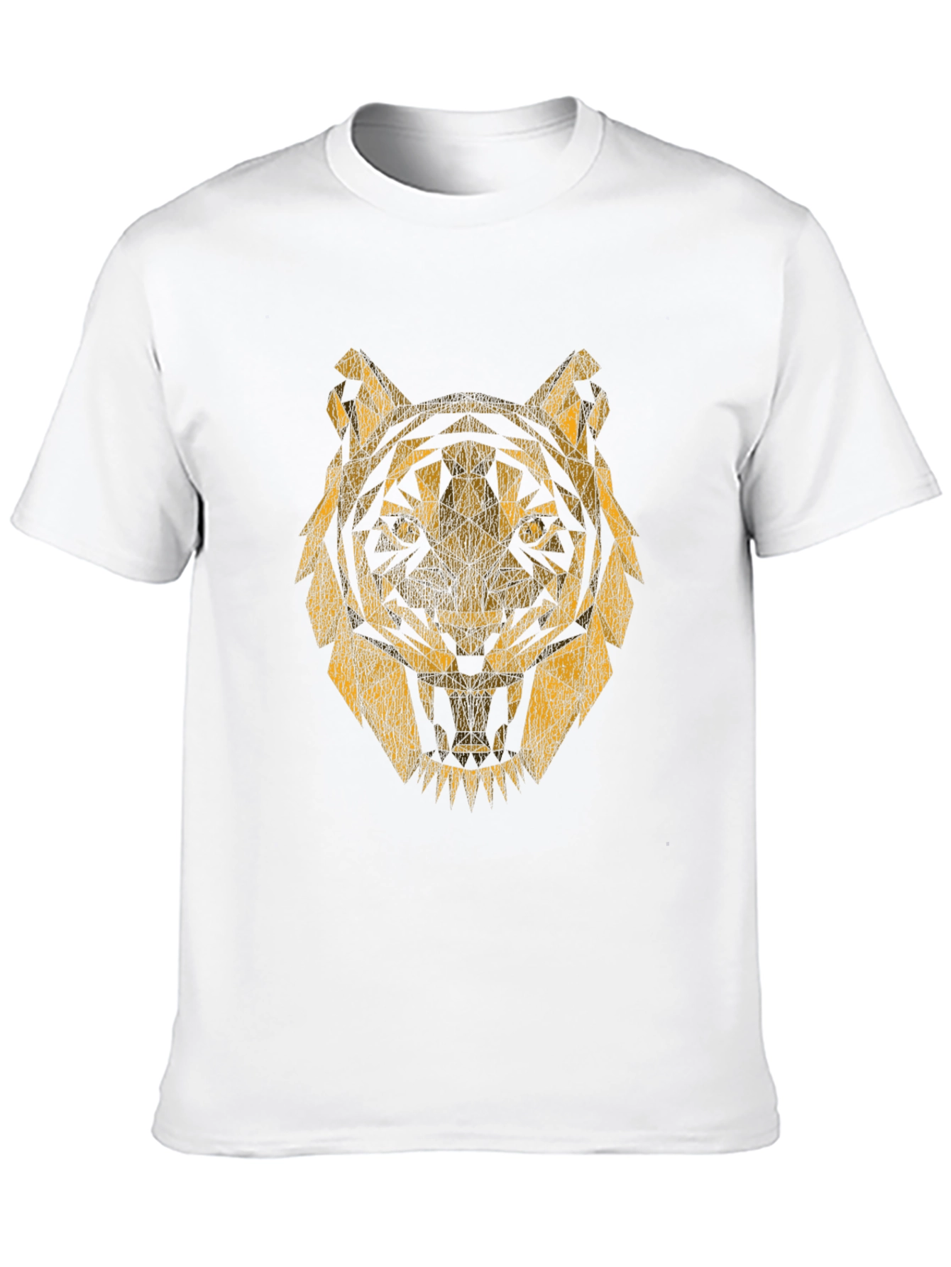 Geometric Tiger Graphic Tee - Black