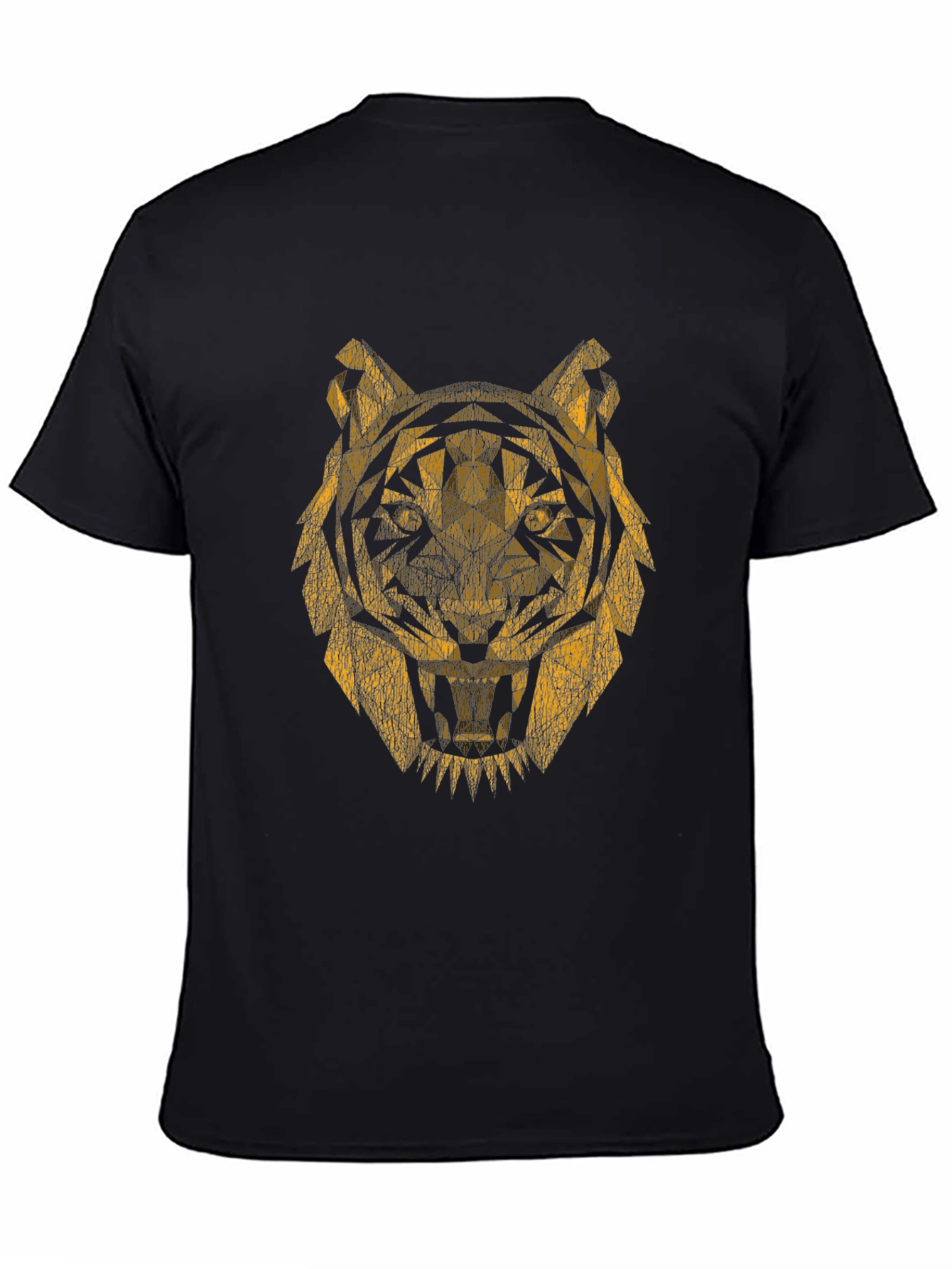 Geometric Tiger Graphic Tee - Black