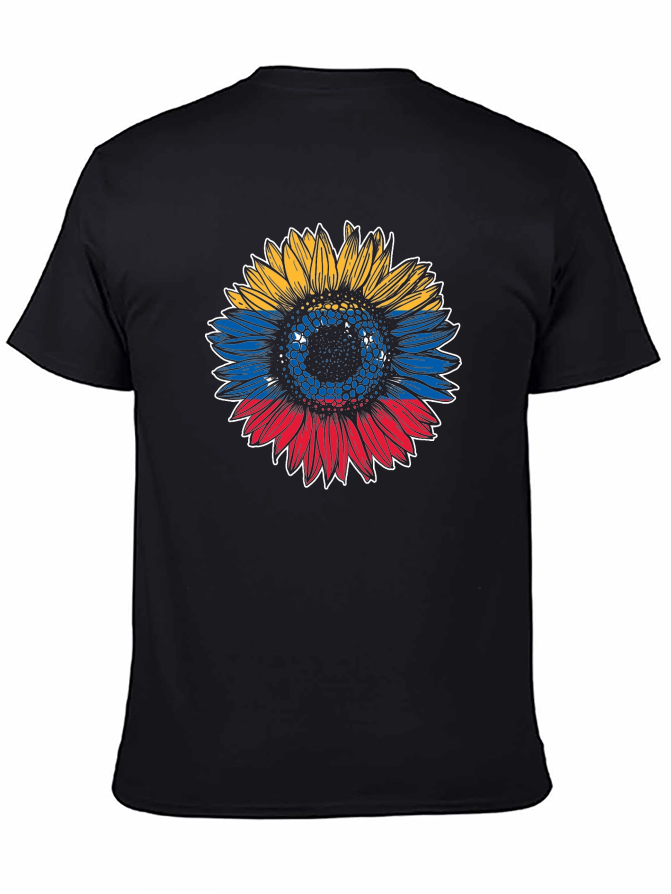Colombian Flag Sunflower Graphic T-Shirt