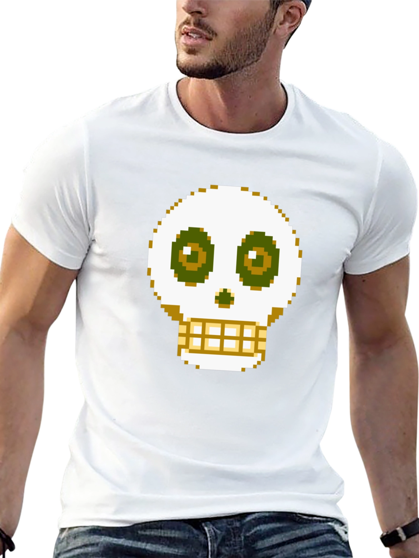 Pixel Skull Graphic Tee - Gamer Style Shirt