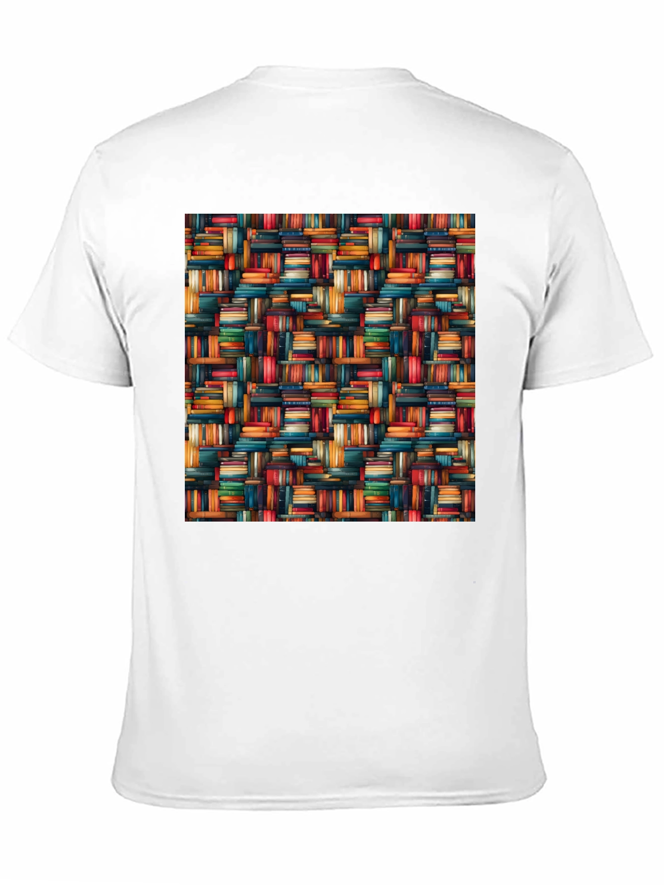 Book Stack Pattern Mens Black T-Shirt