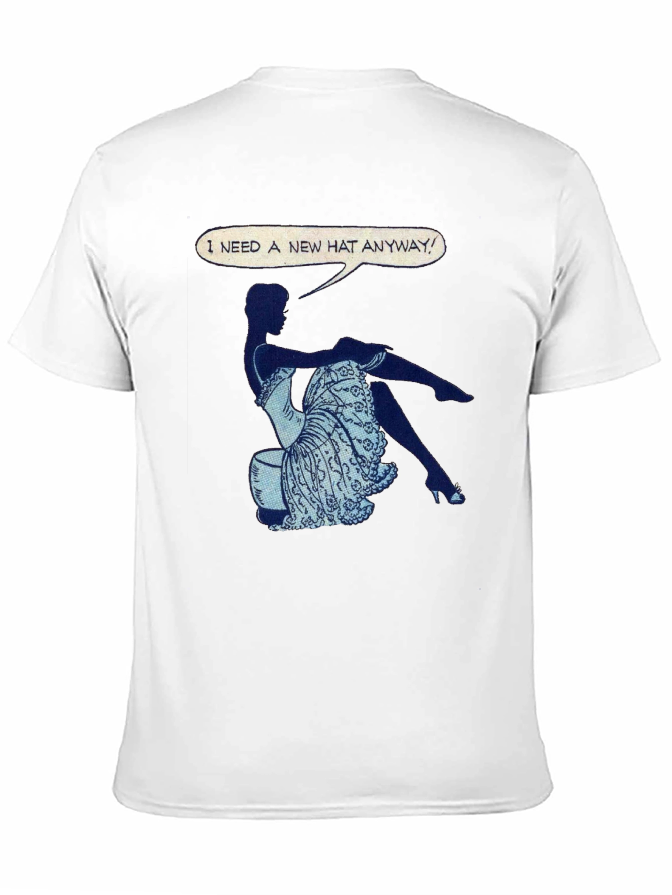 Humorous Woman Graphic Print Crewneck T-Shirt