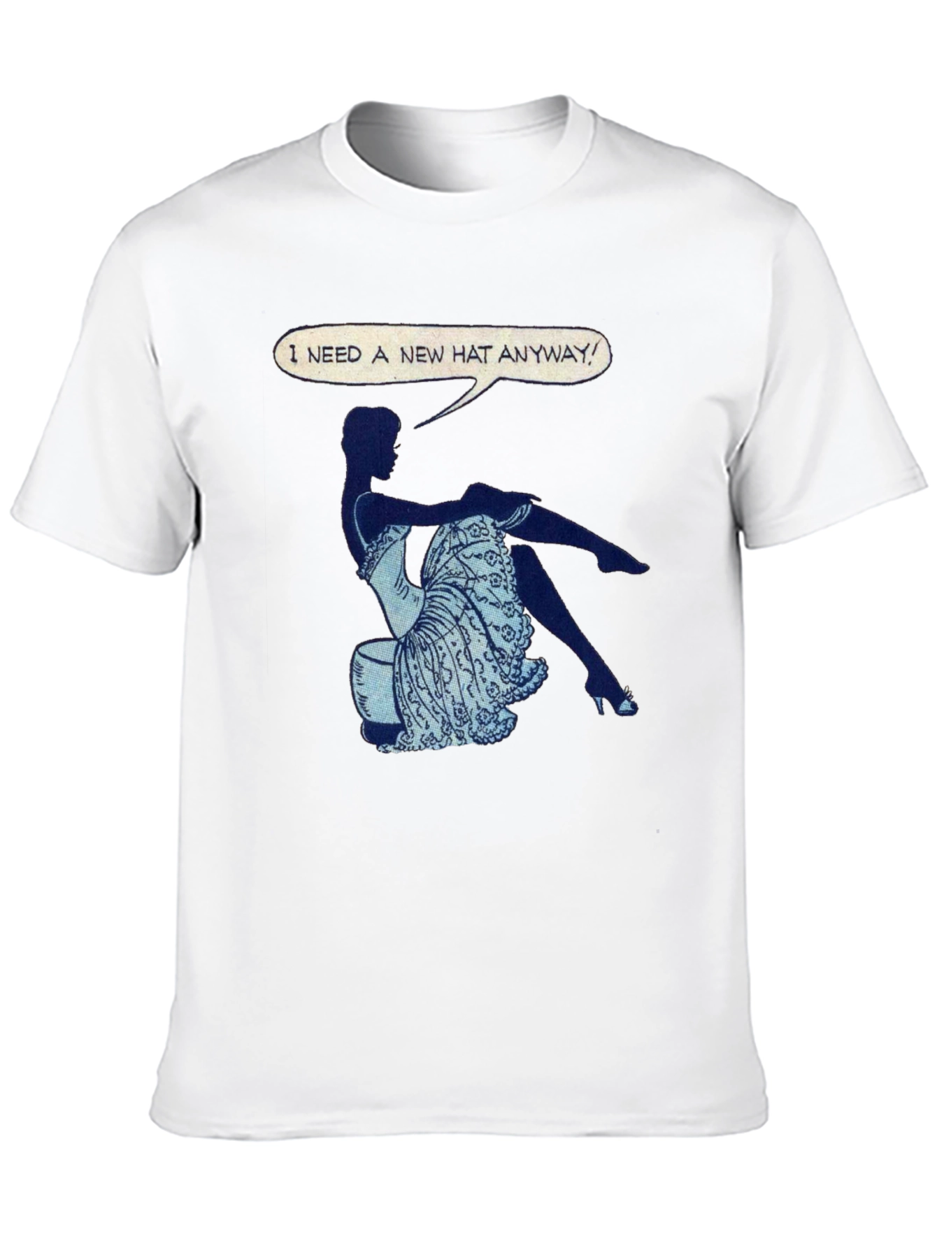 Humorous Woman Graphic Print Crewneck T-Shirt