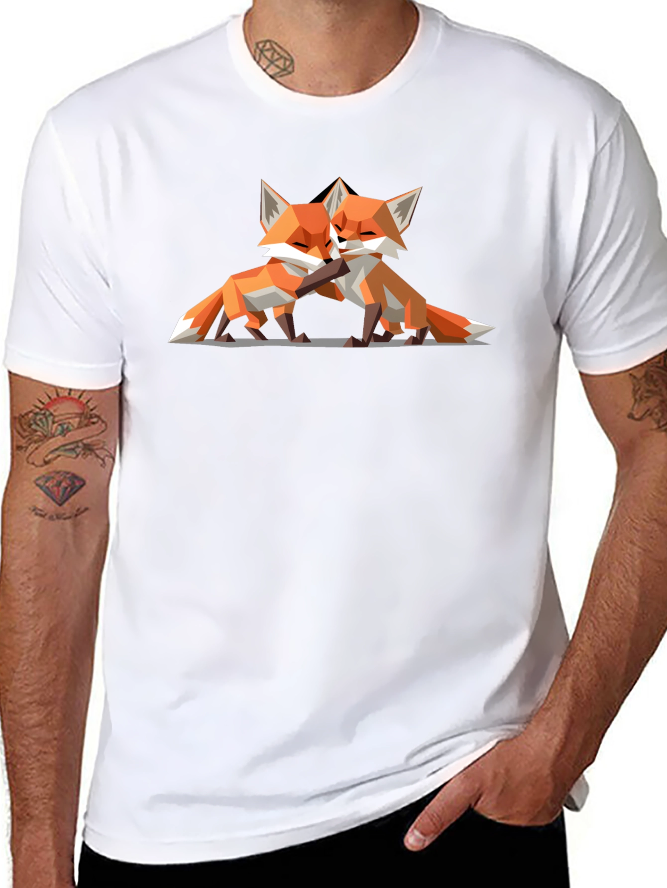 Geometric Fox T-Shirt - Modern Animal Lover Tee