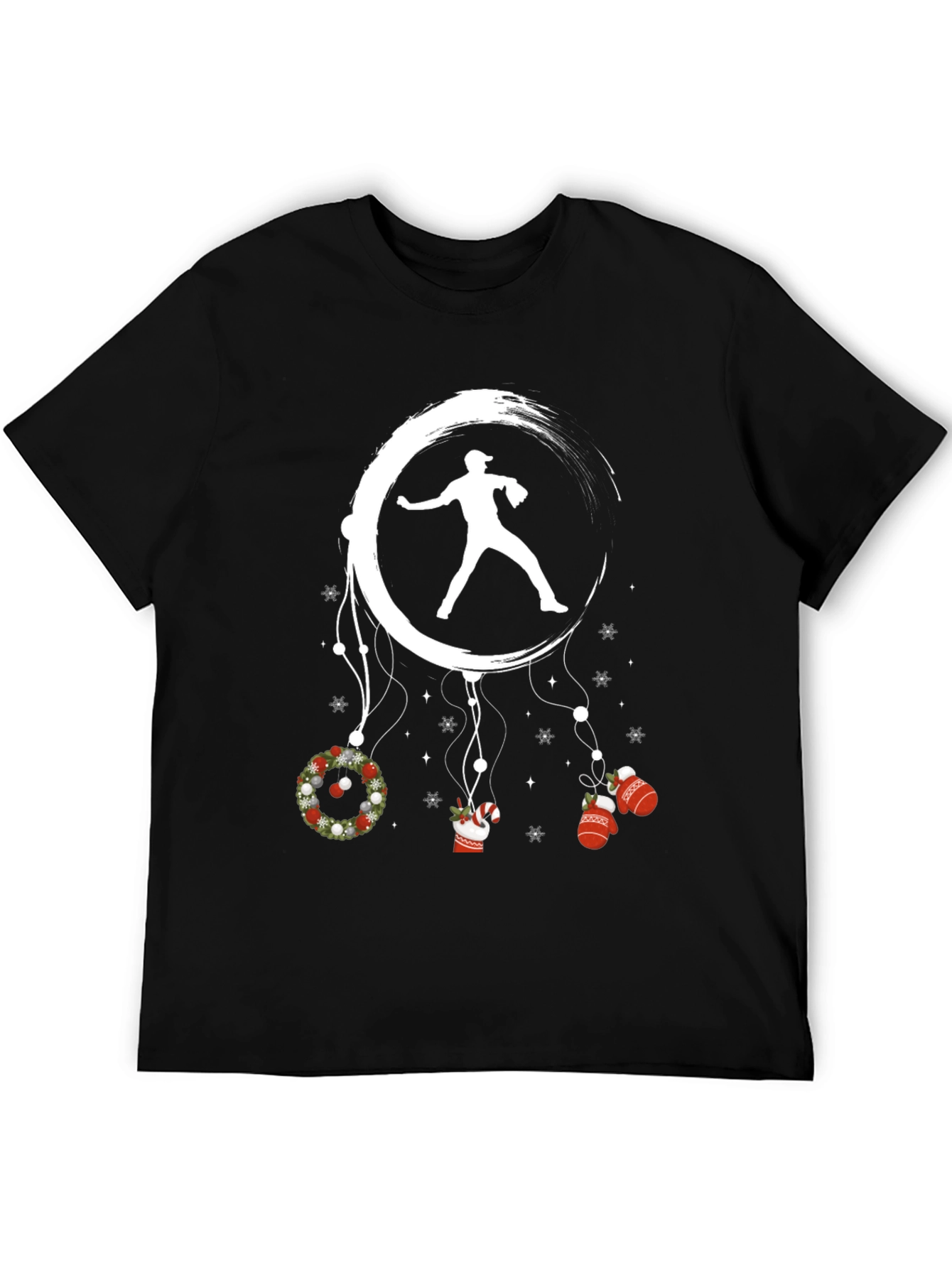 Baseball Christmas T-Shirt Pitcher Design