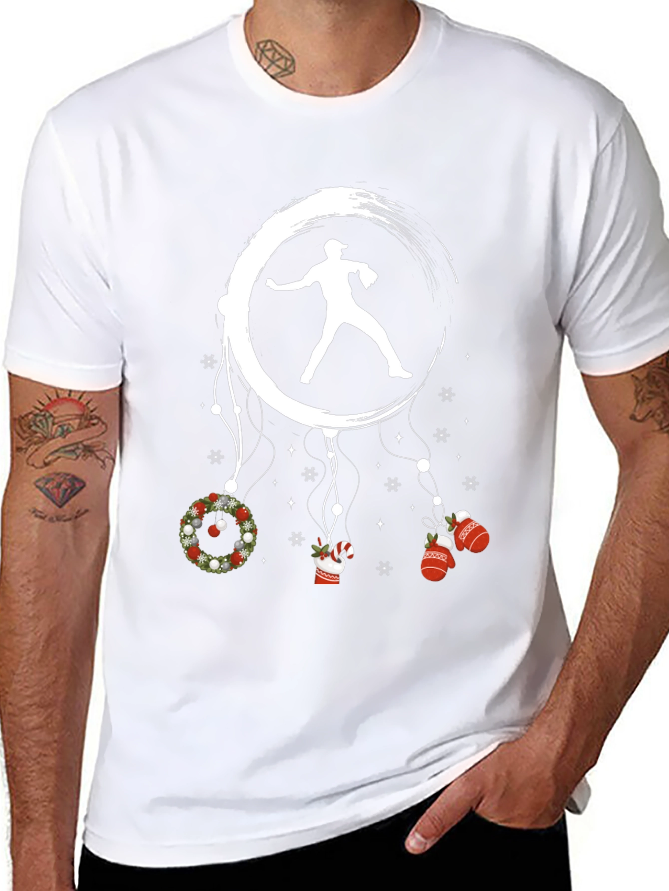Baseball Christmas T-Shirt Pitcher Design