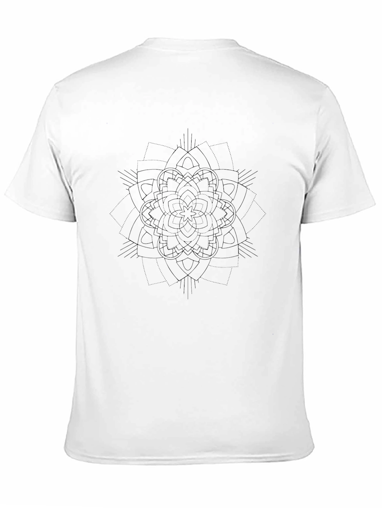 Mens Black Graphic Tee - Subtle Mandala Design