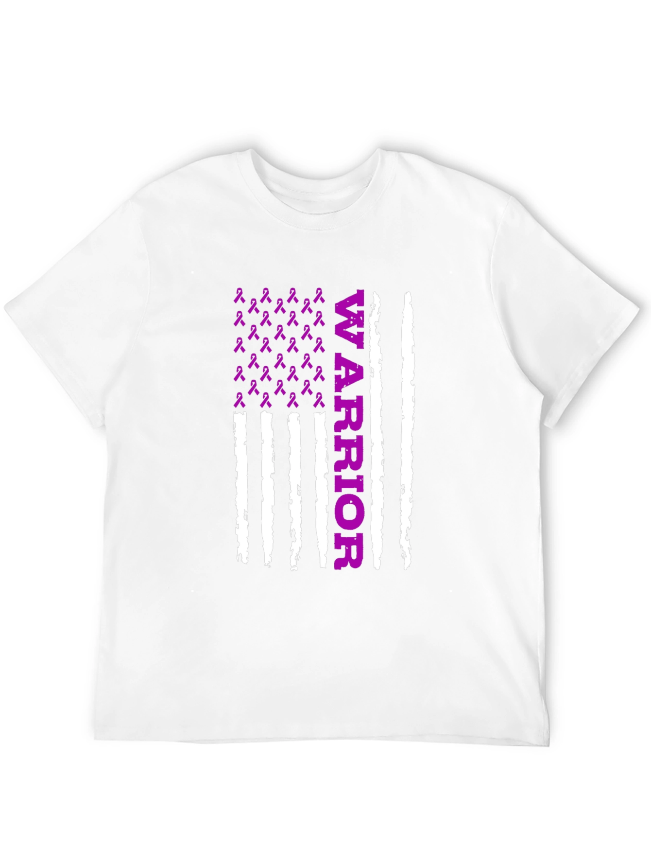 Warrior Purple Ribbon Flag T-Shirt