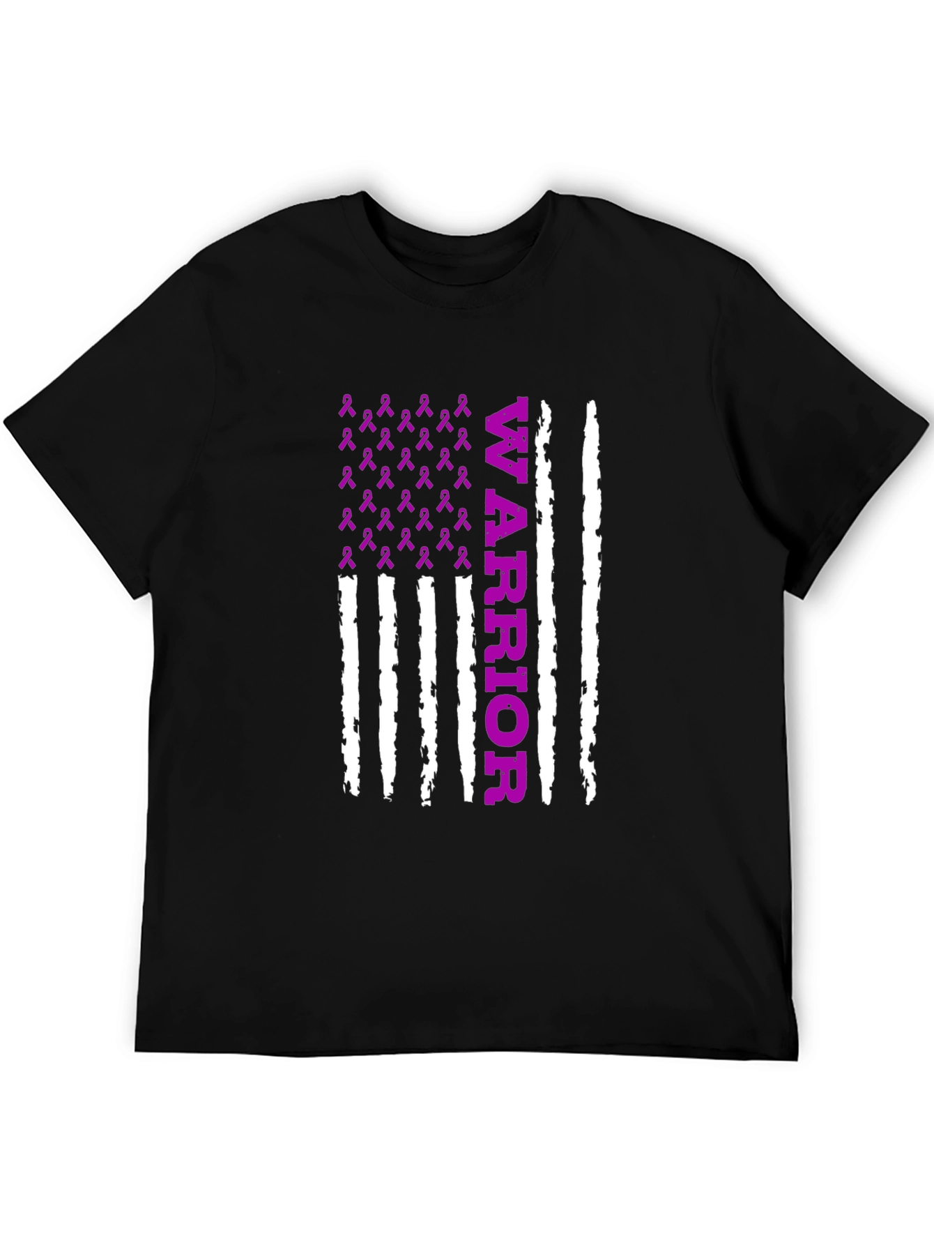 Warrior Purple Ribbon Flag T-Shirt