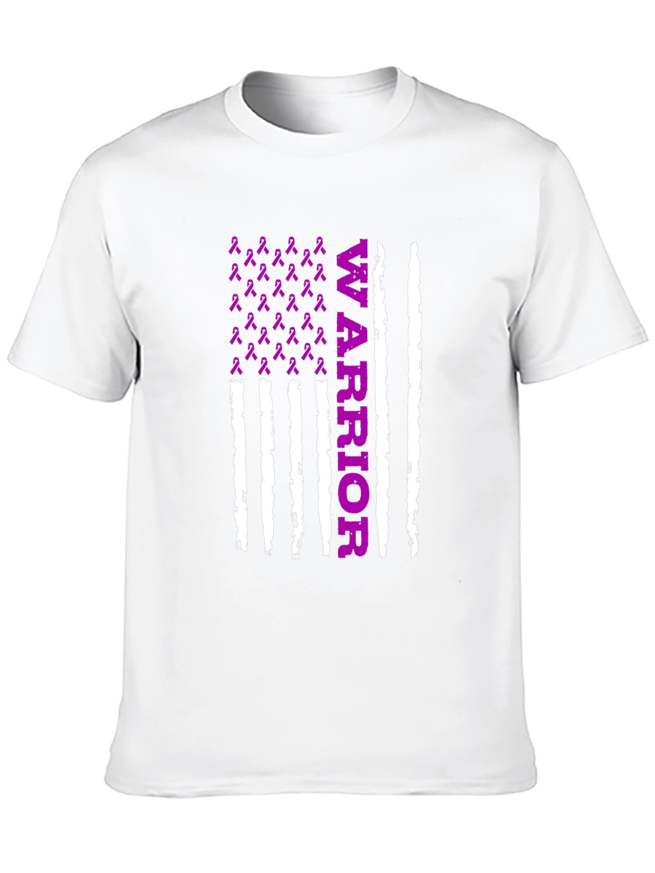 Warrior Purple Ribbon Flag T-Shirt