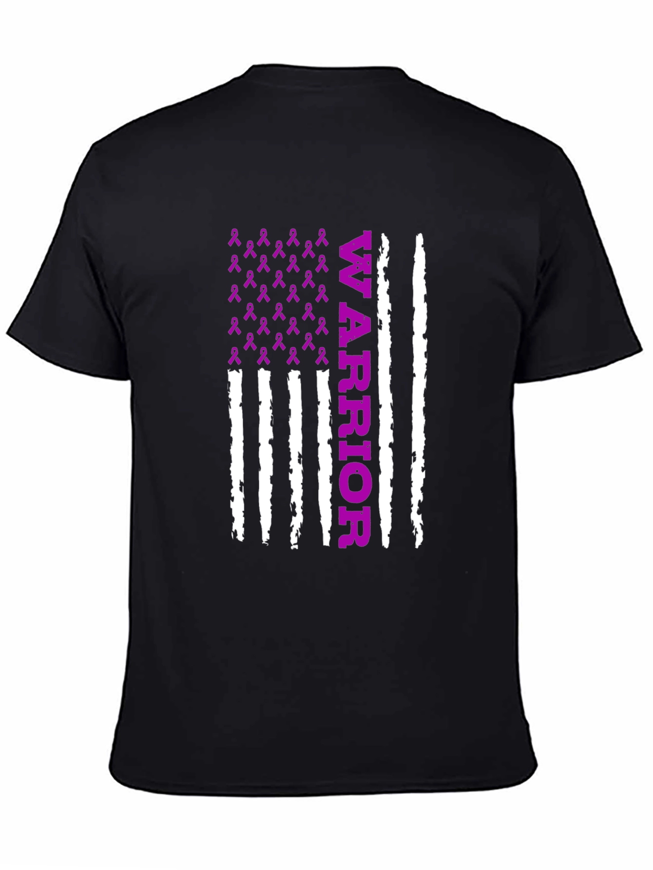 Warrior Purple Ribbon Flag T-Shirt