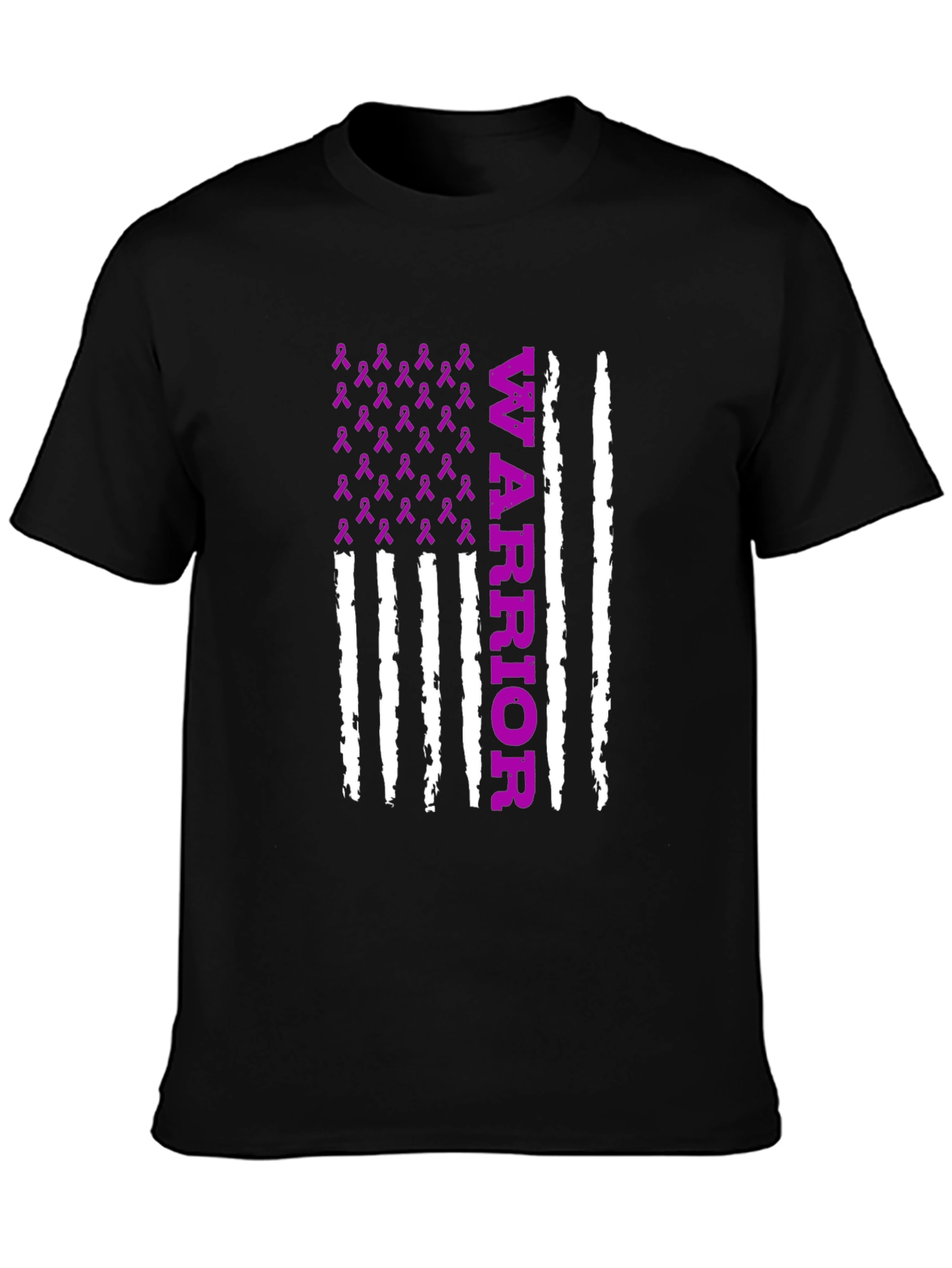 Warrior Purple Ribbon Flag T-Shirt