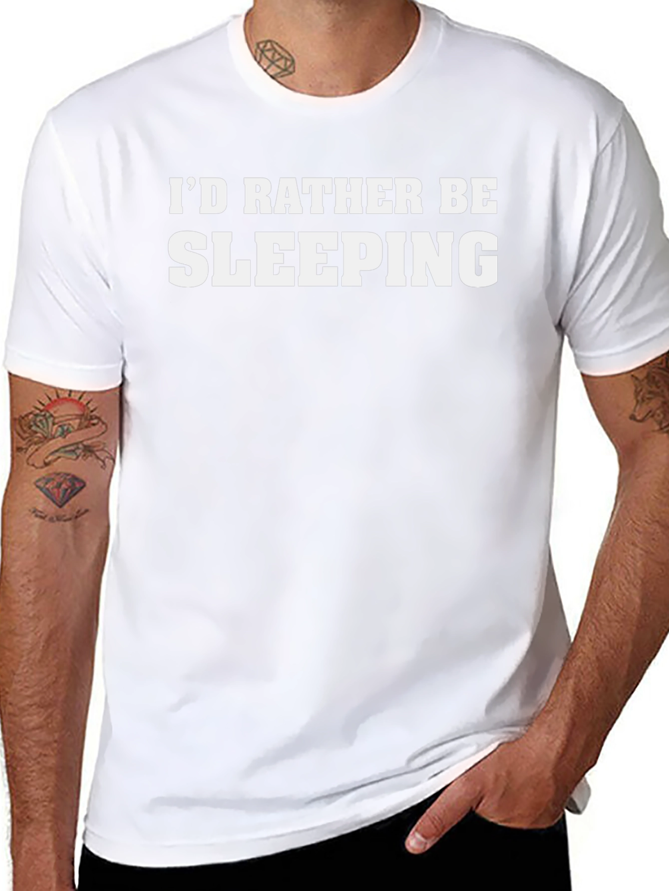 Id Rather Be Sleeping T-Shirt - Black Cotton