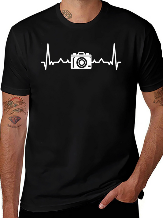 Photographer Heartbeat T-Shirt - Camera Lover Tee