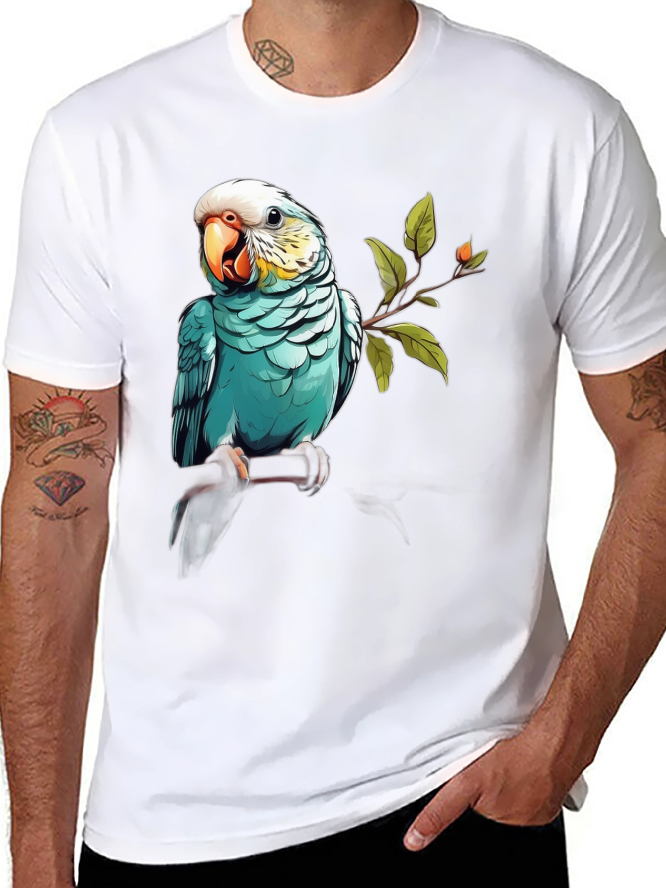Parrot Graphic T-Shirt - Black Cotton Tee