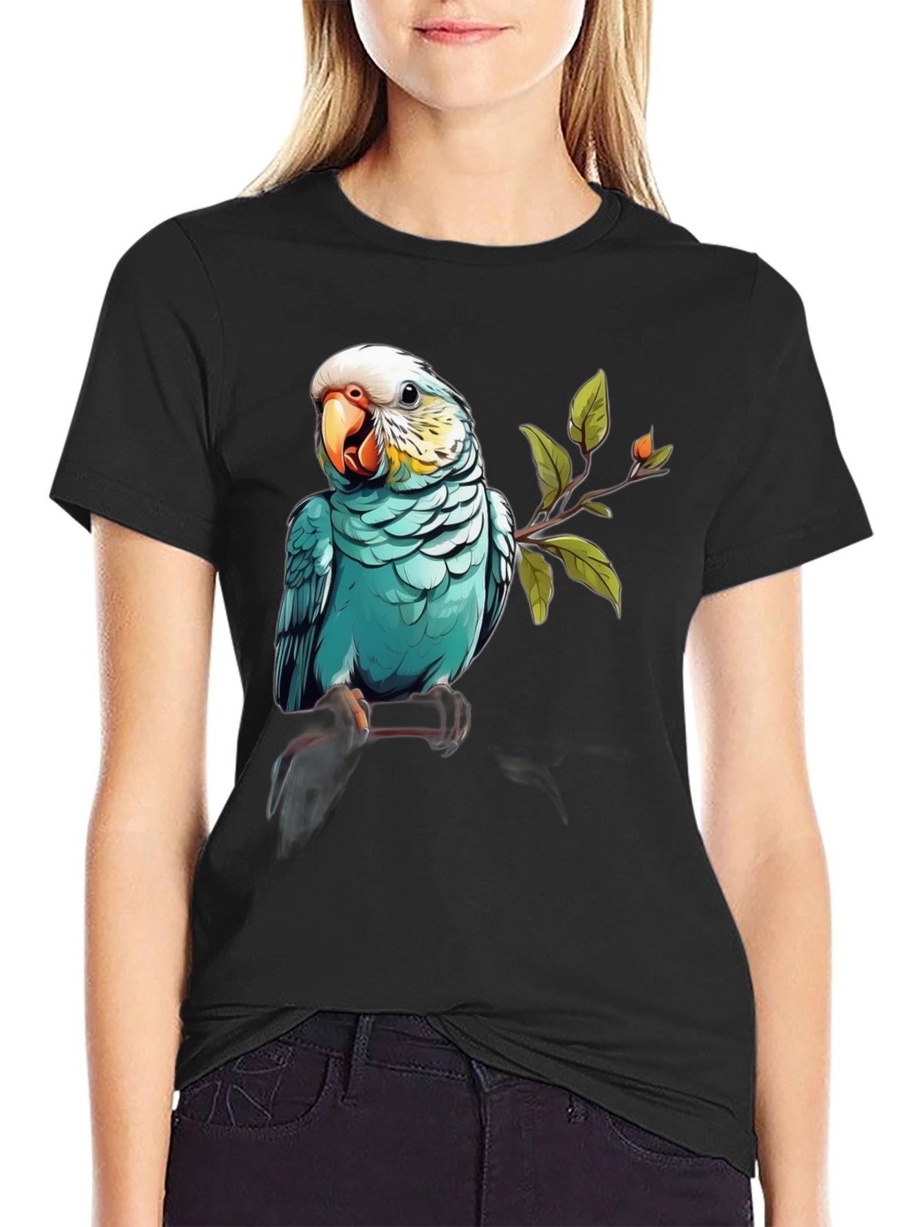 Parrot Graphic T-Shirt - Black Cotton Tee