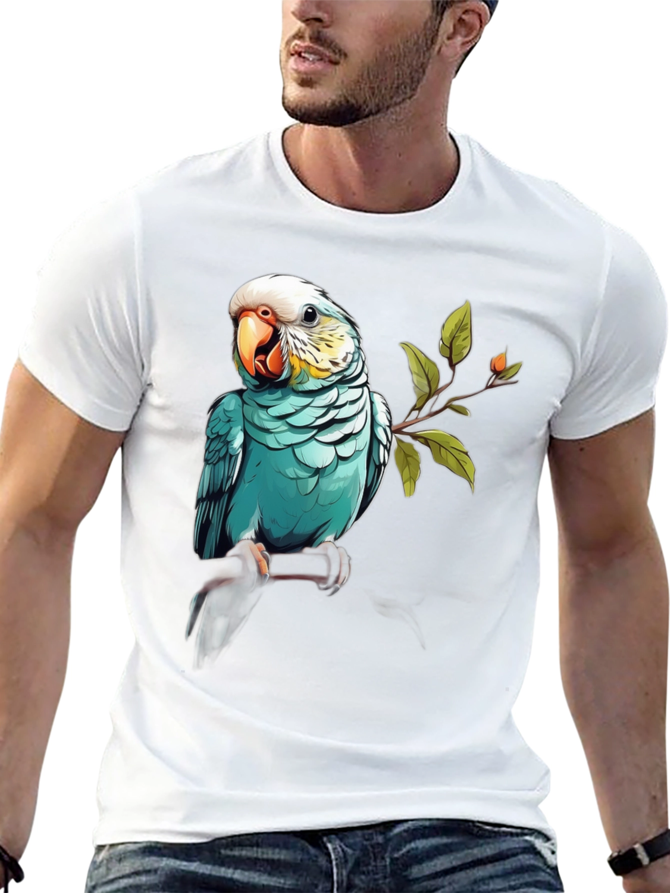 Parrot Graphic T-Shirt - Black Cotton Tee