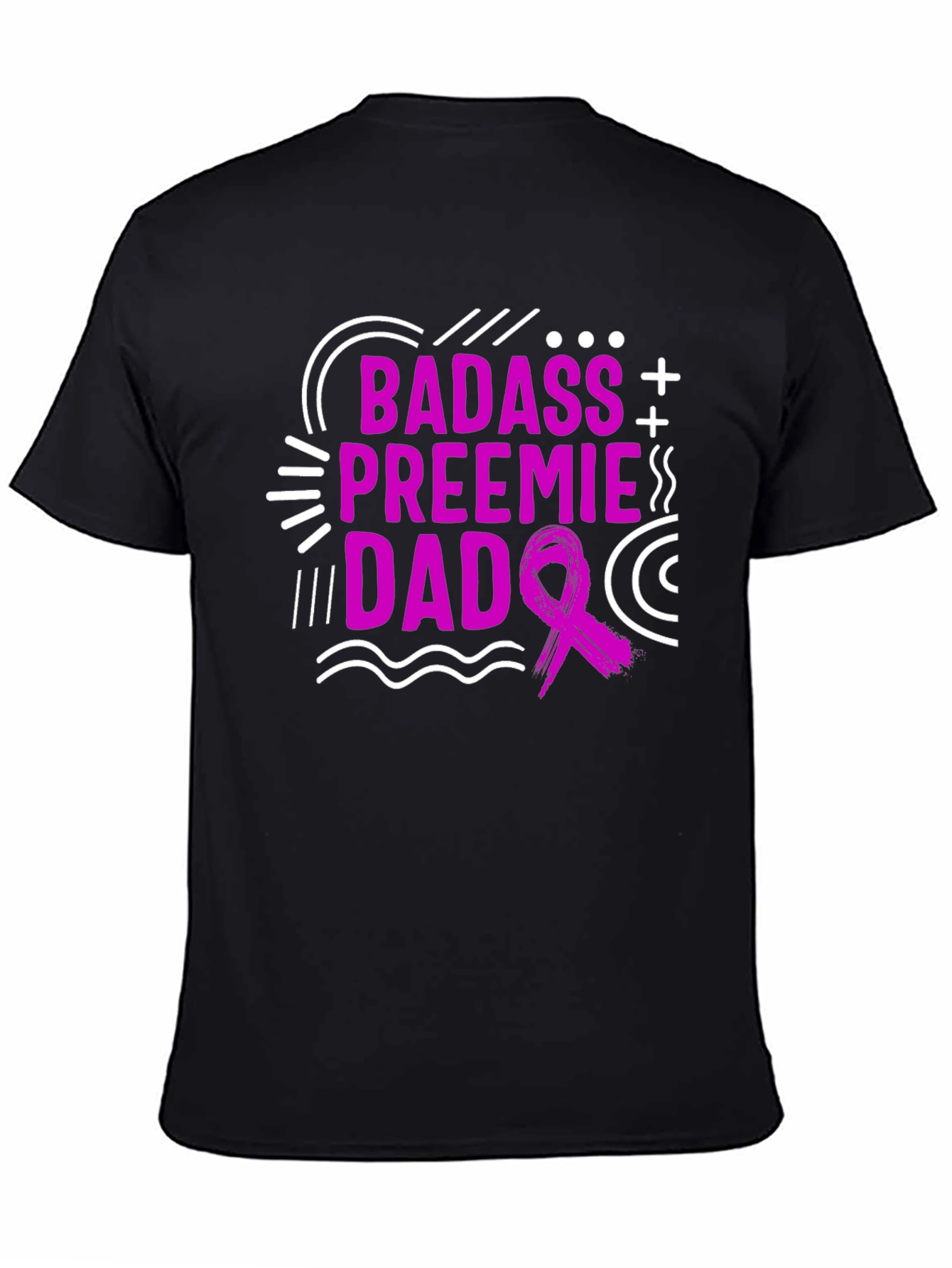 Badass Preemie Dad Black T-Shirt