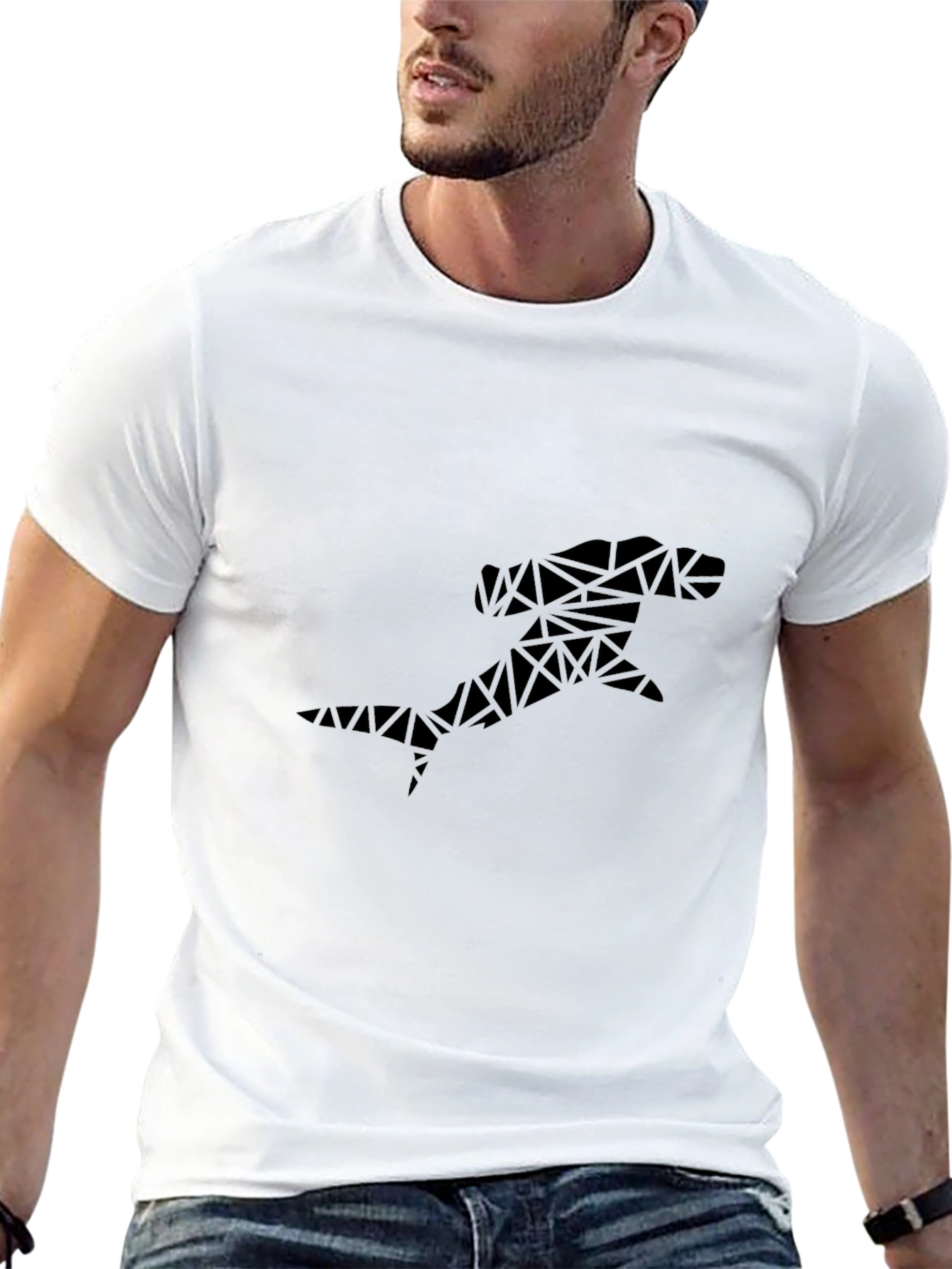 Geometric Hammerhead Shark Graphic Tee