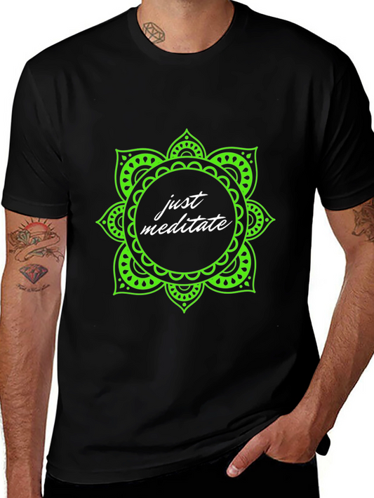 Just Meditate Black Graphic Tee
