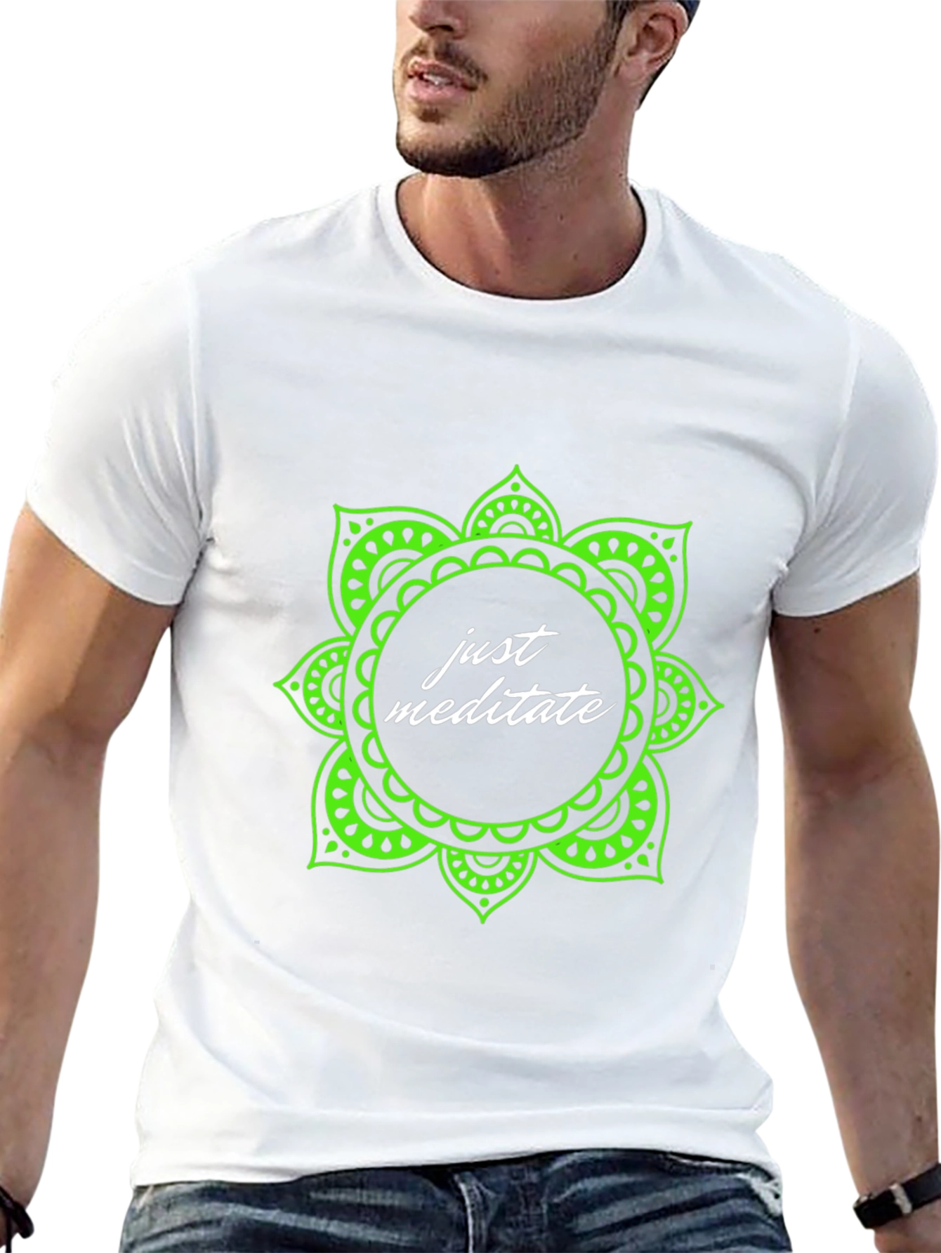 Just Meditate Black Graphic Tee