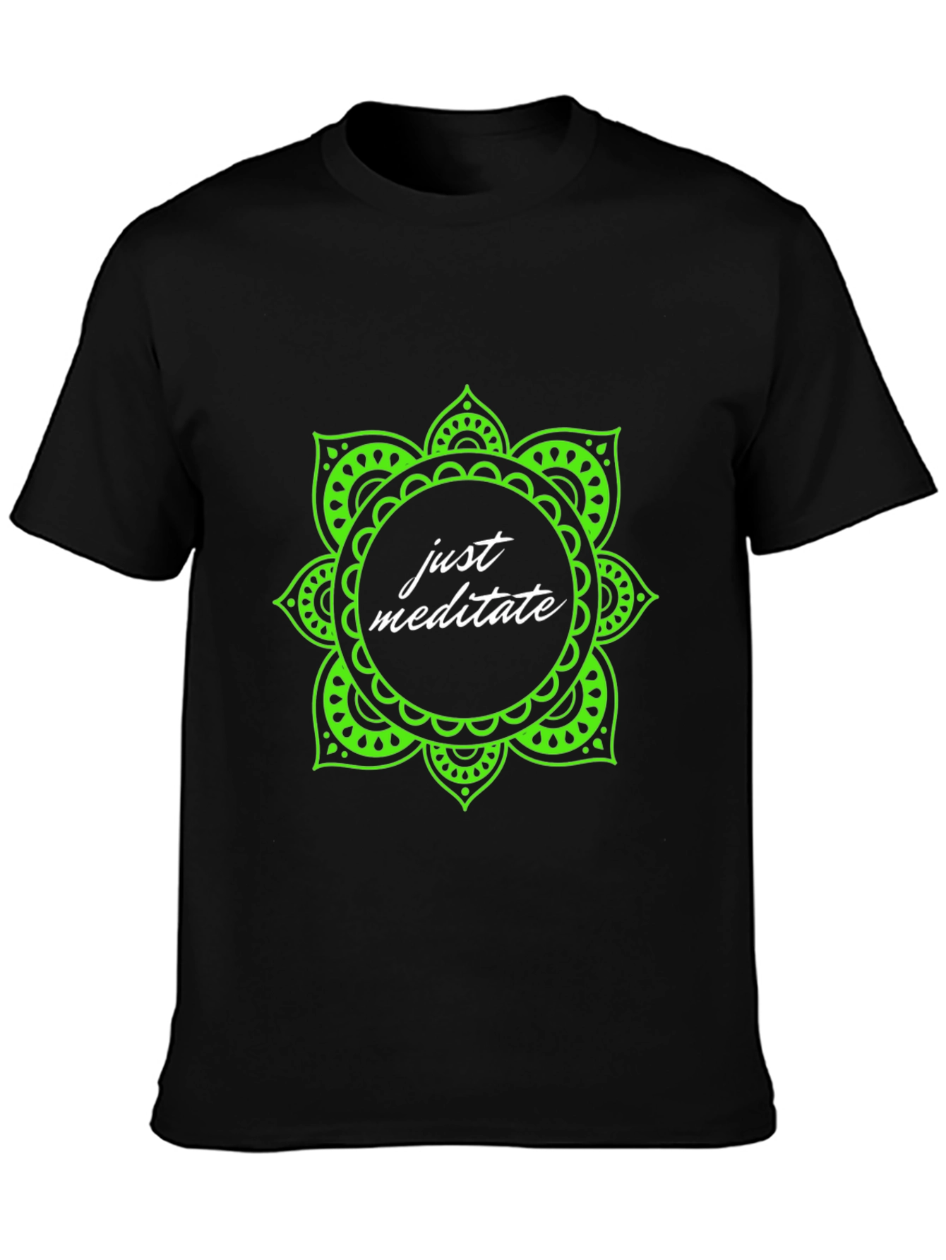 Just Meditate Black Graphic Tee