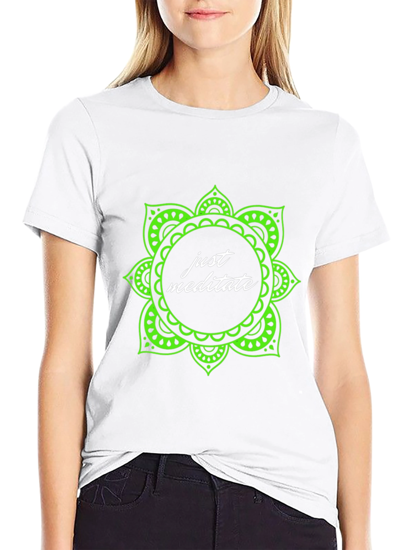 Just Meditate Black Graphic Tee