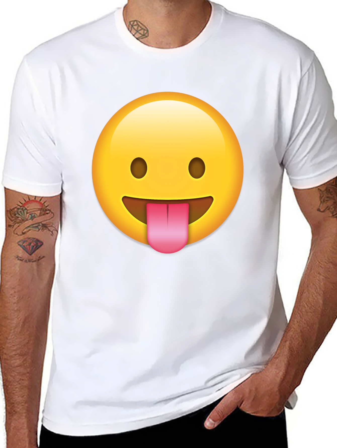 Emoji Tongue T-Shirt - Black