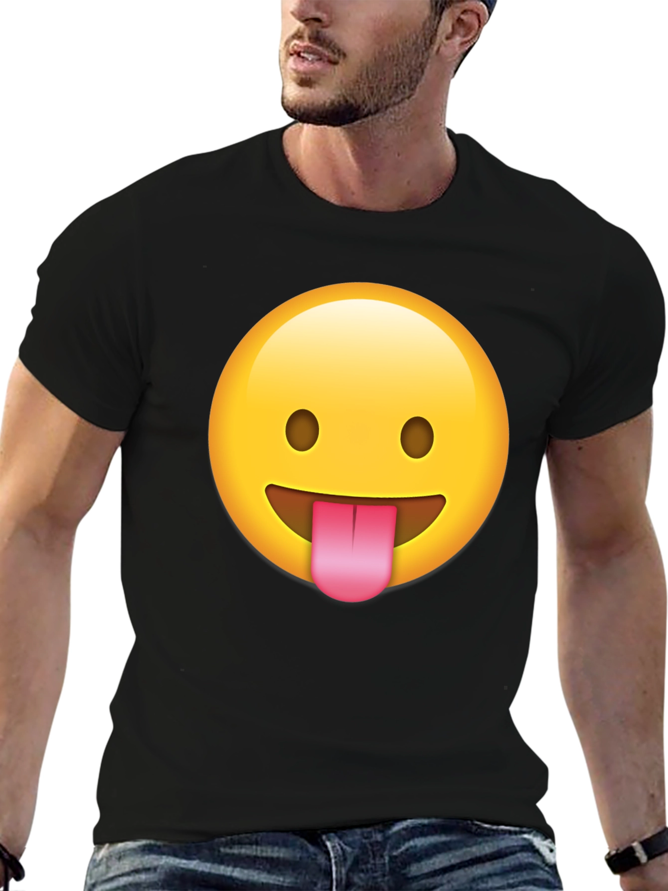Emoji Tongue T-Shirt - Black