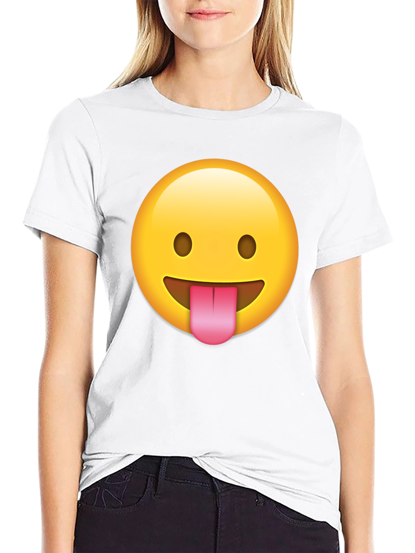 Emoji Tongue T-Shirt - Black