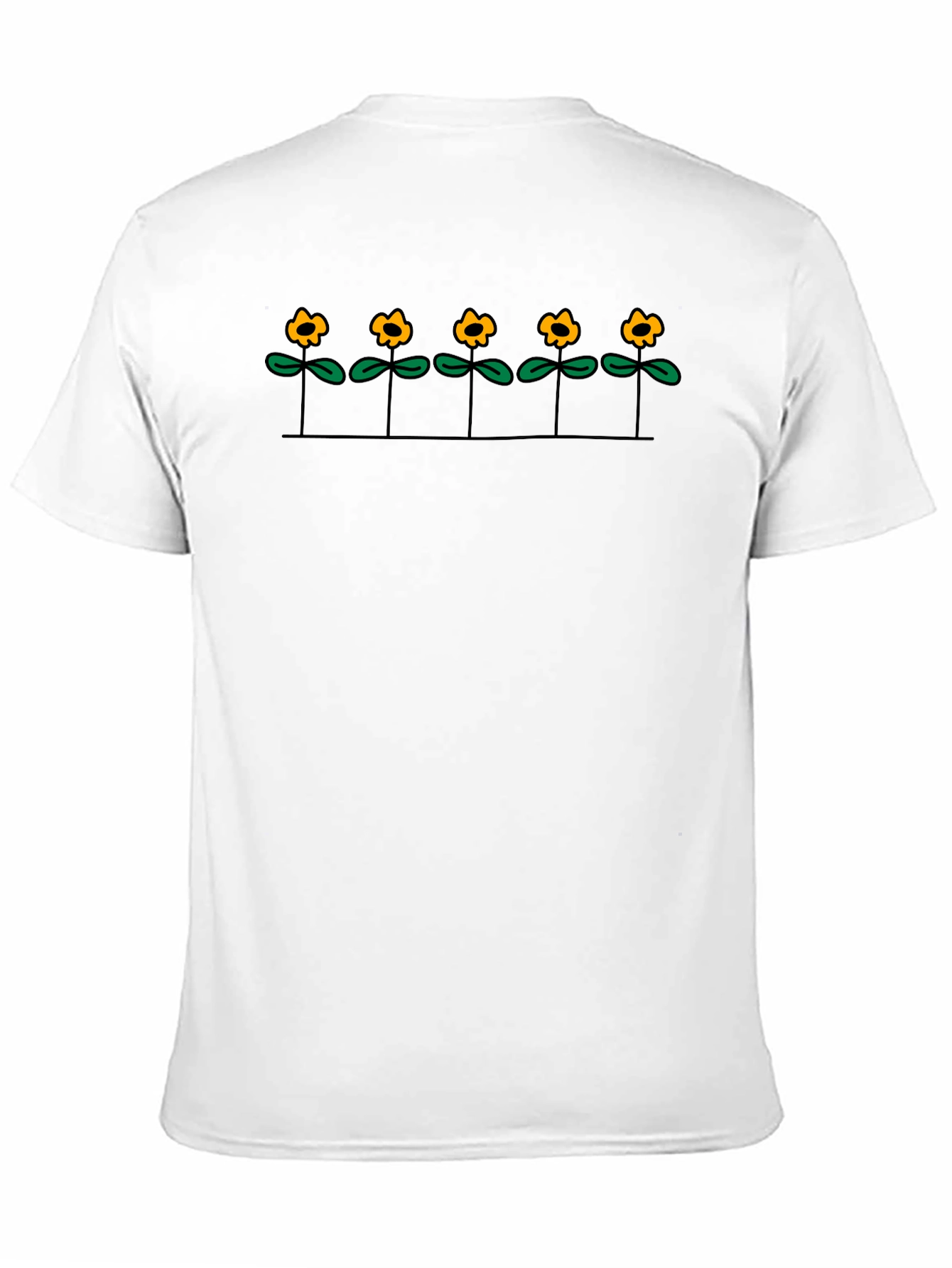 Black T-Shirt with Floral Graphic