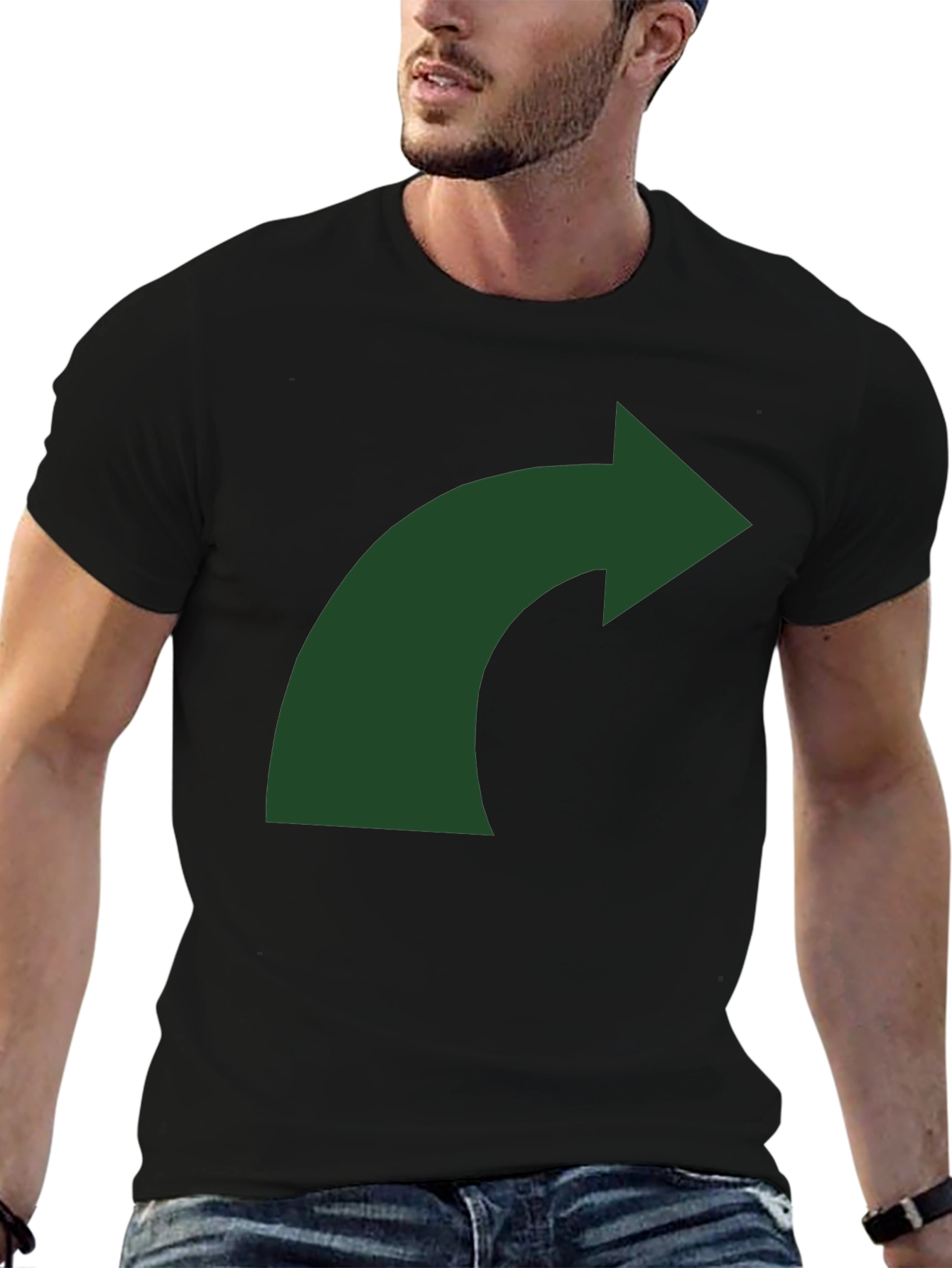 Curved Arrow Graphic T-Shirt - Mens Black Tee