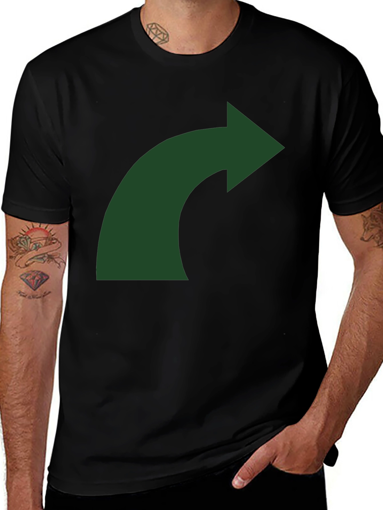 Curved Arrow Graphic T-Shirt - Mens Black Tee