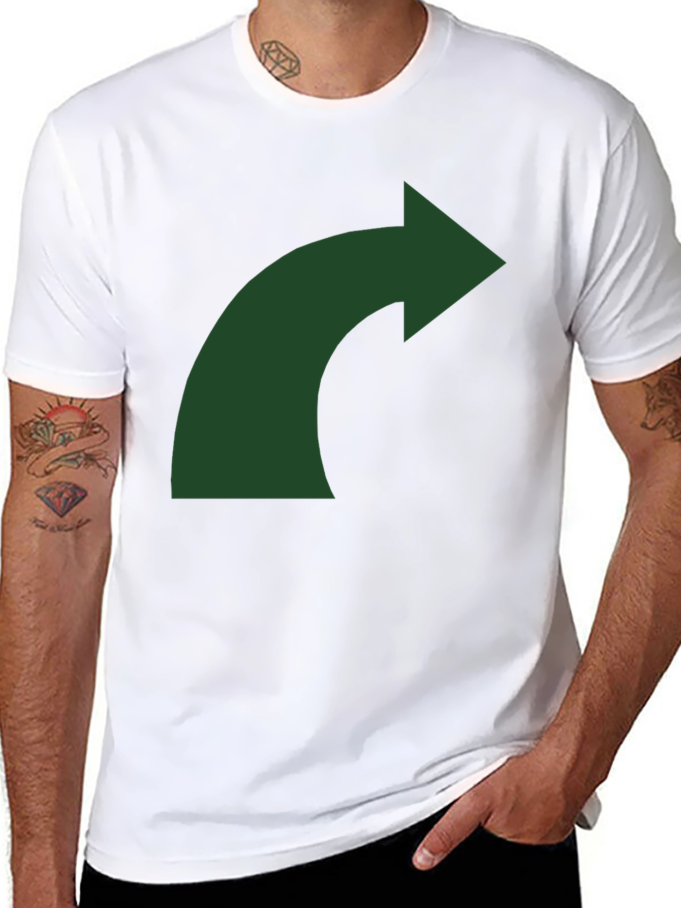 Curved Arrow Graphic T-Shirt - Mens Black Tee