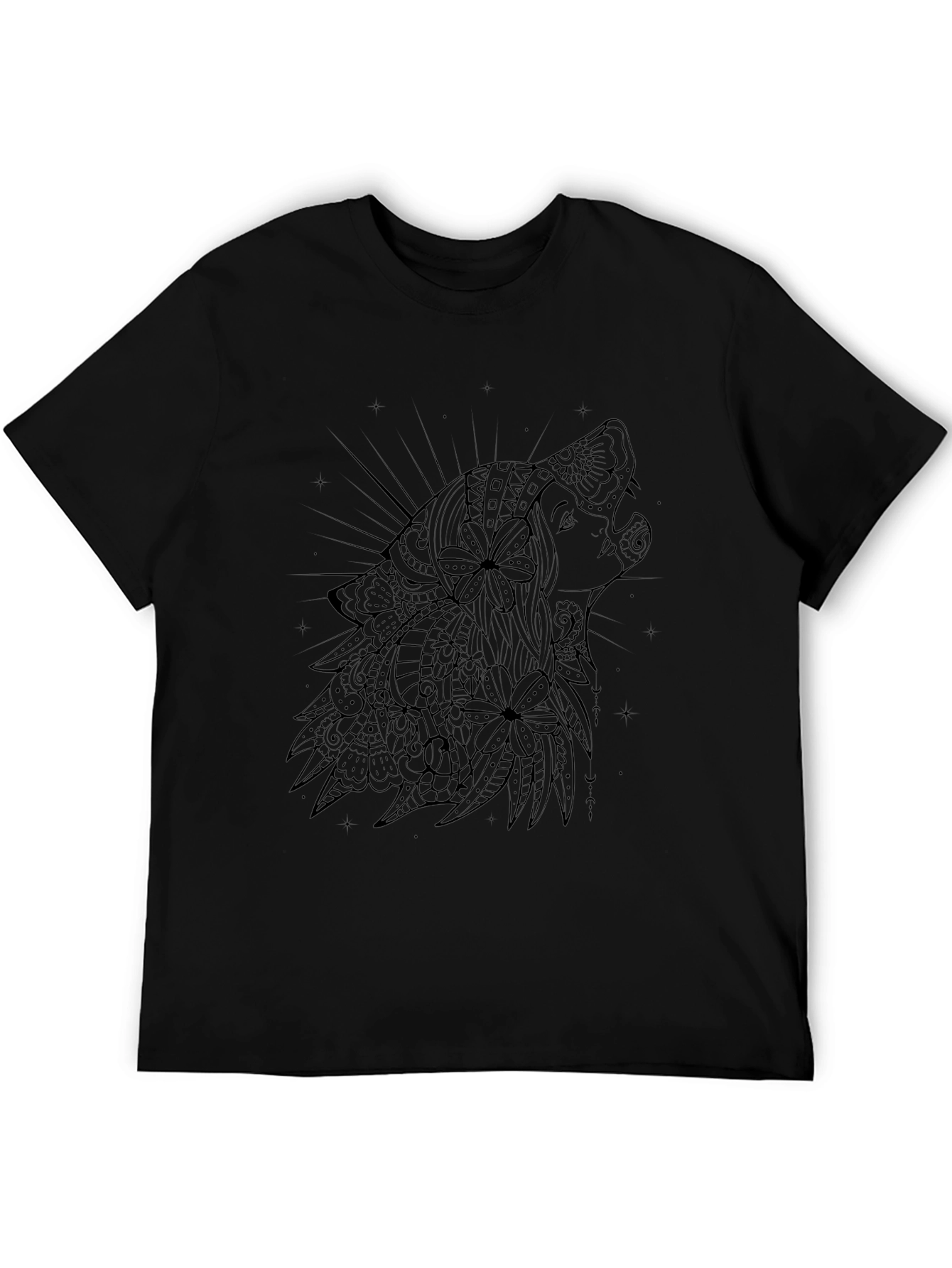 Wolf Lady Graphic Black Tee