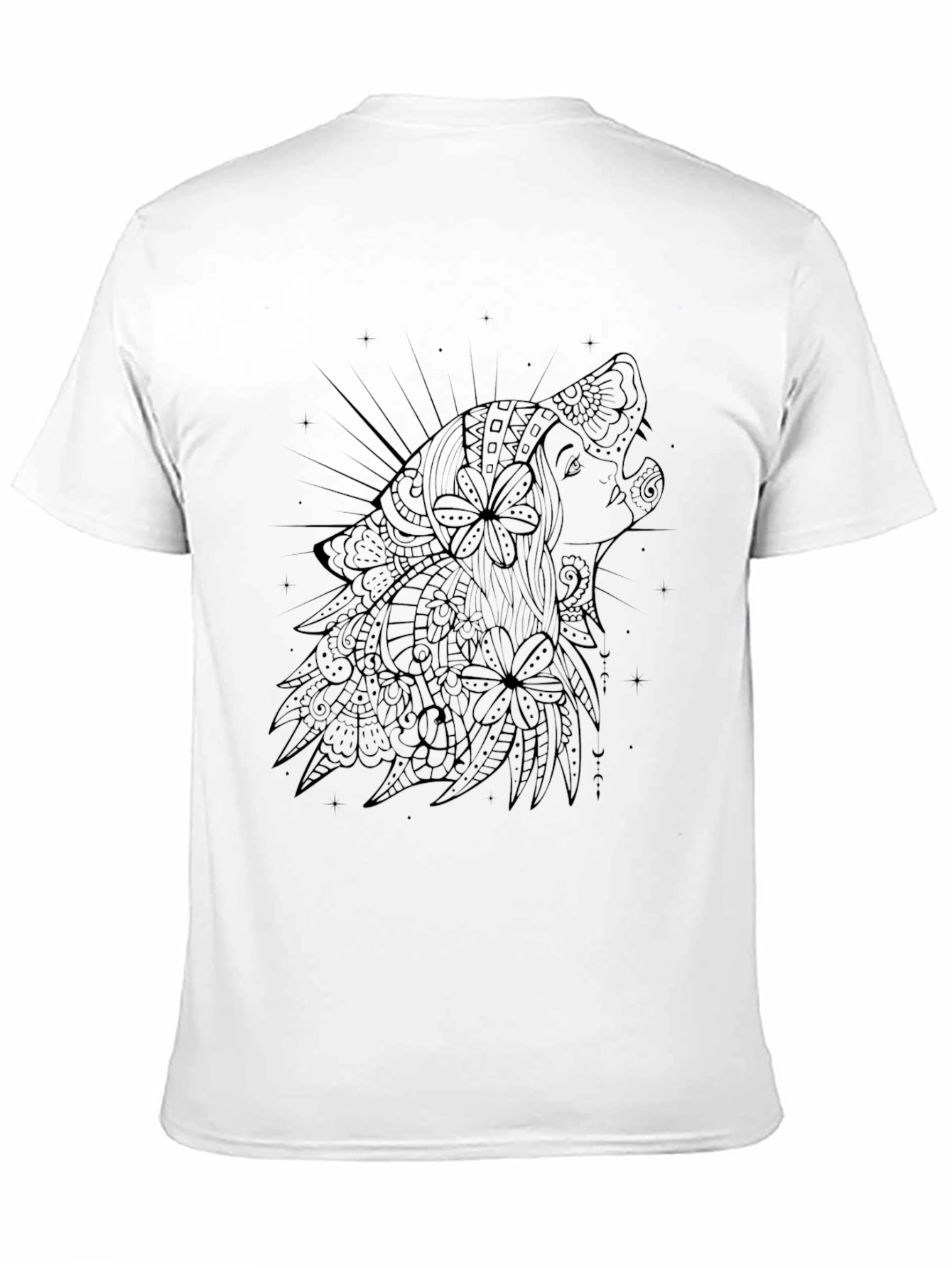 Wolf Lady Graphic Black Tee