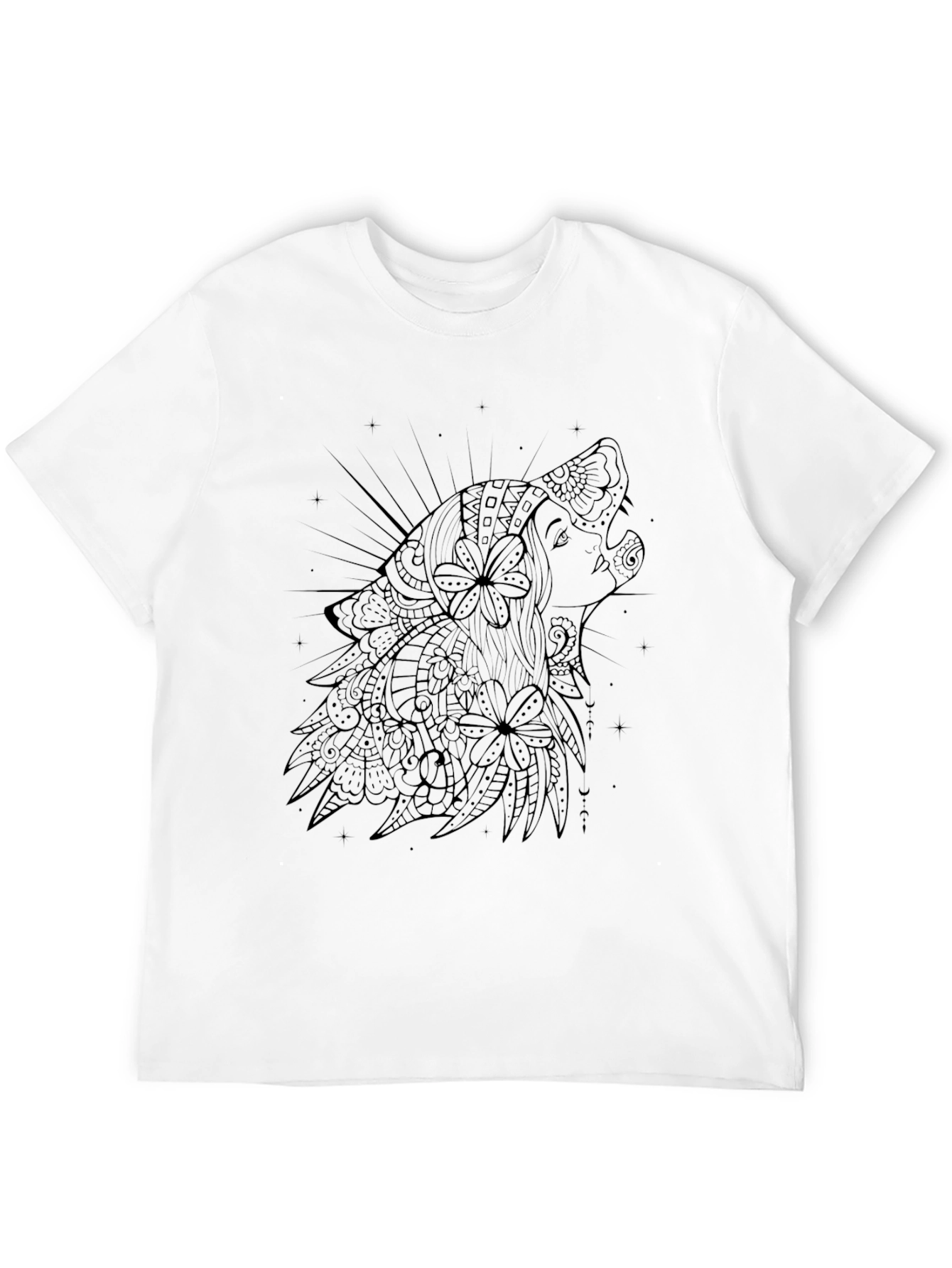 Wolf Lady Graphic Black Tee