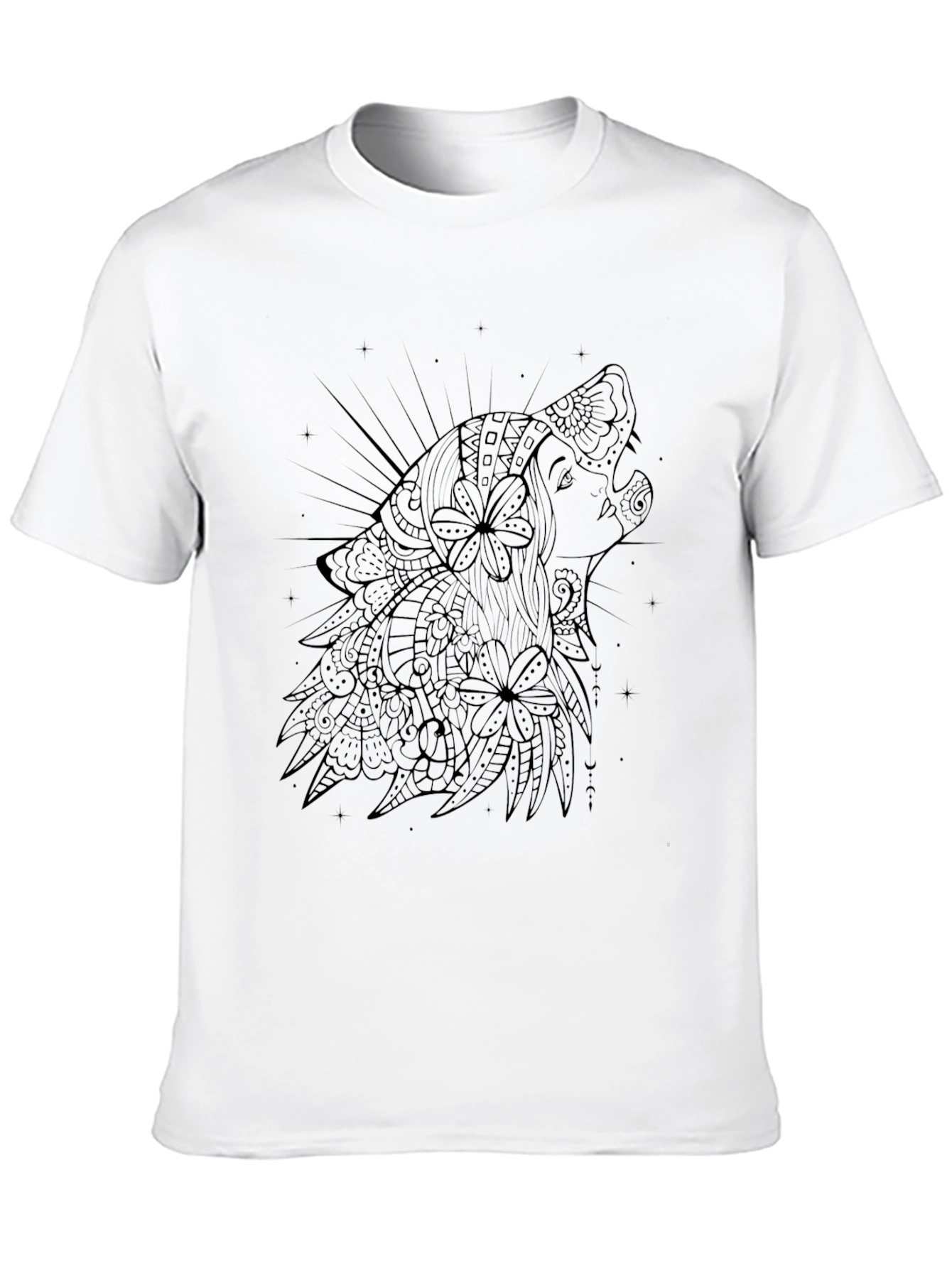Wolf Lady Graphic Black Tee