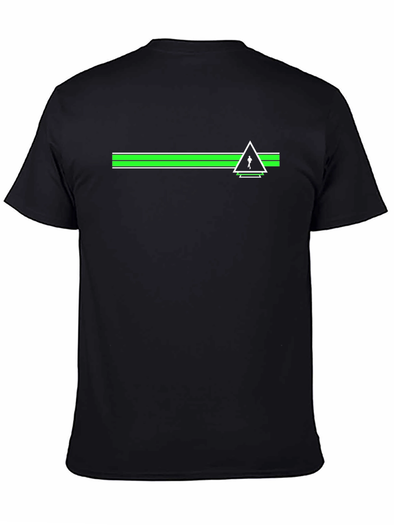 Geometric Skier T-Shirt - Modern Green & Black Tee