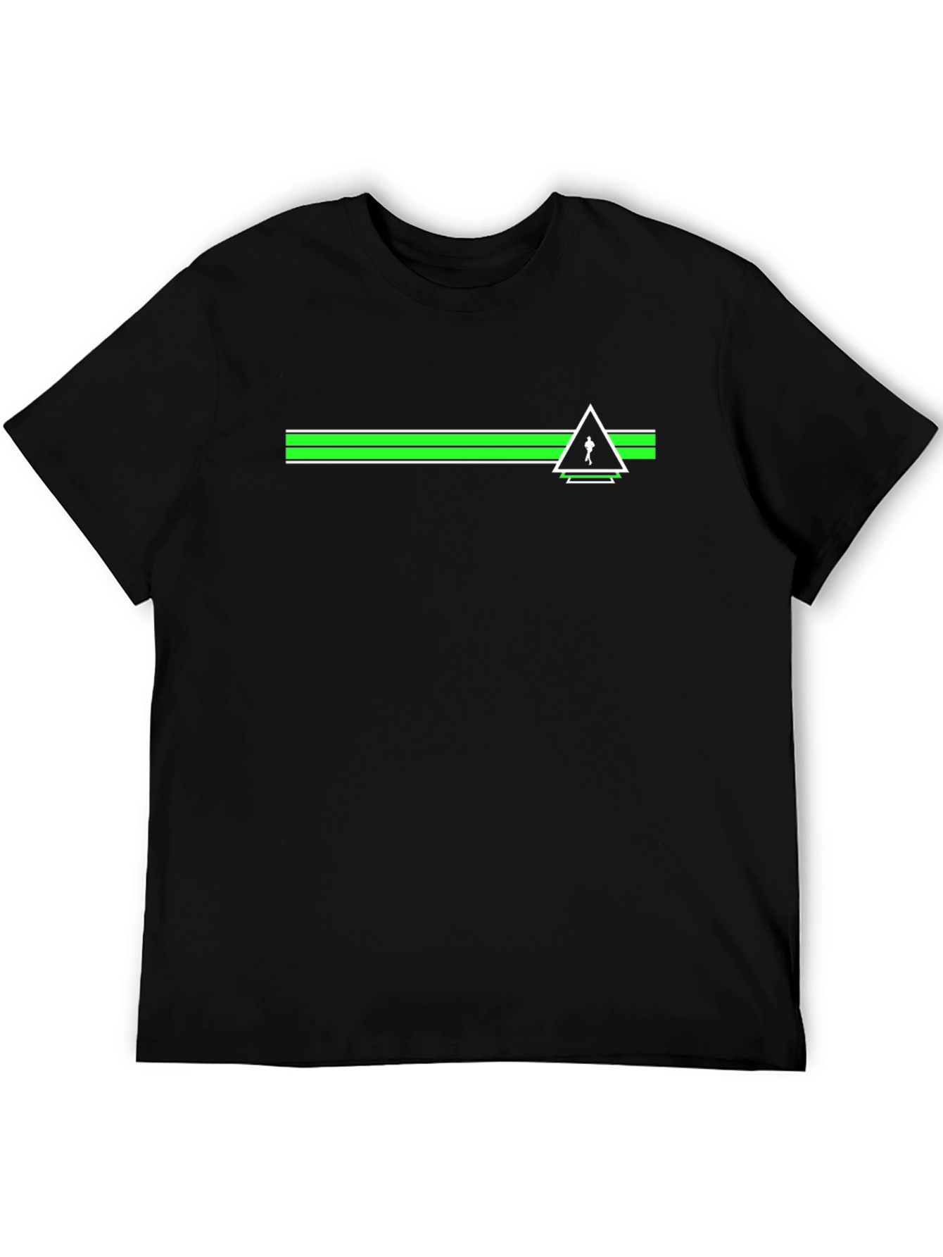 Geometric Skier T-Shirt - Modern Green & Black Tee