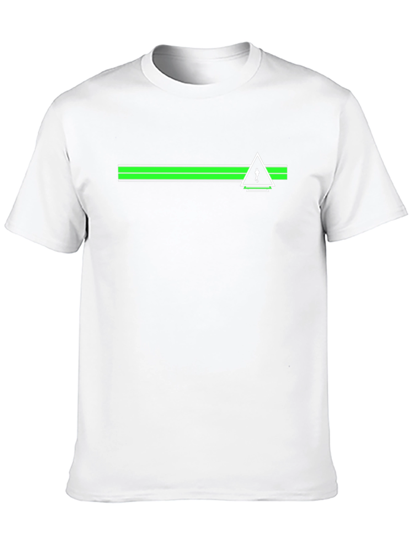 Geometric Skier T-Shirt - Modern Green & Black Tee