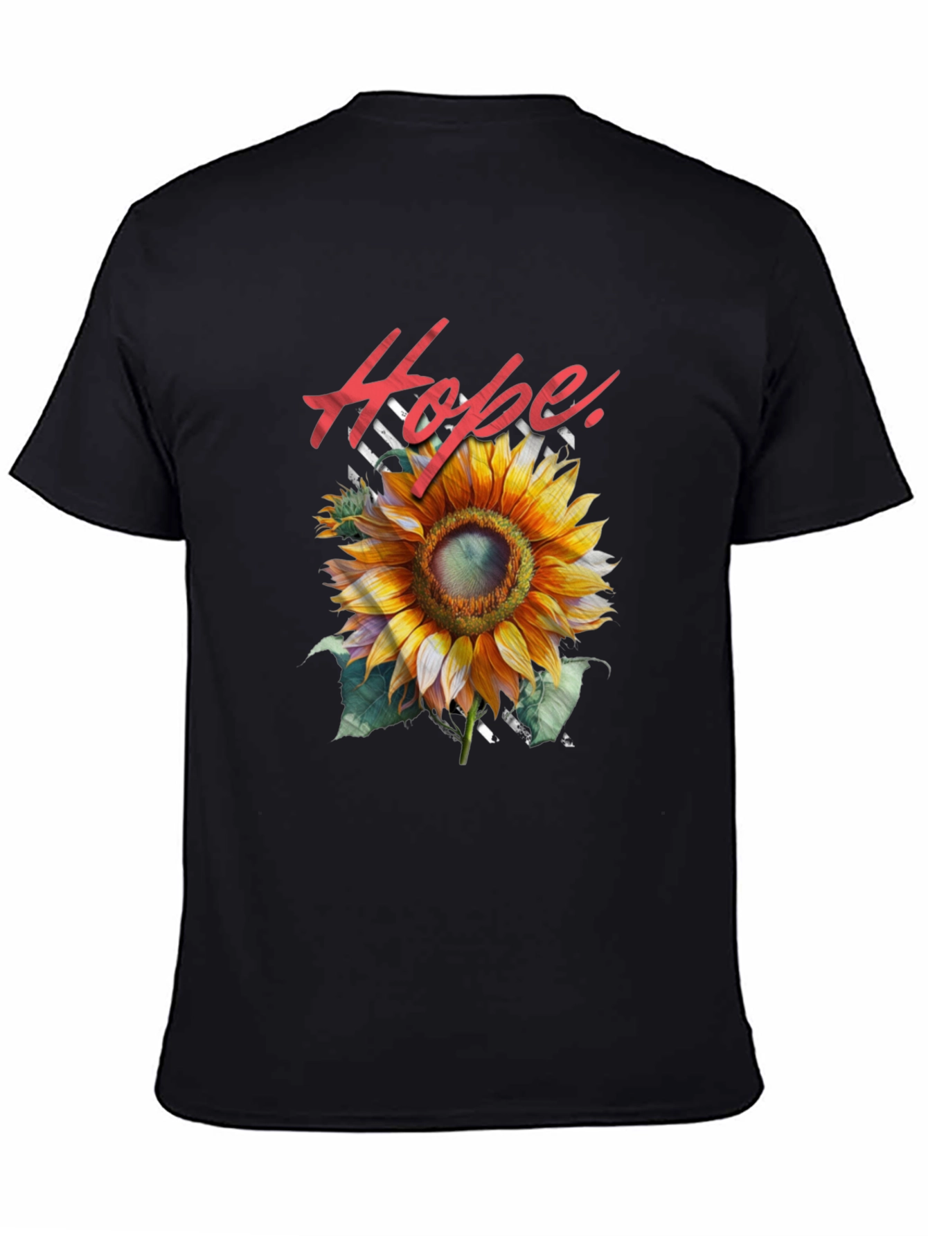 Hope Sunflower Graphic Tee - Black Cotton Blend